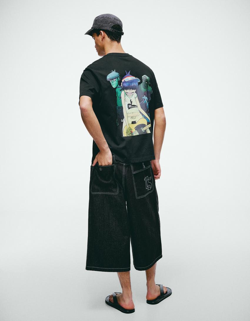 T-shirt relaxed fit imprimé GORILLAZ-Noir
