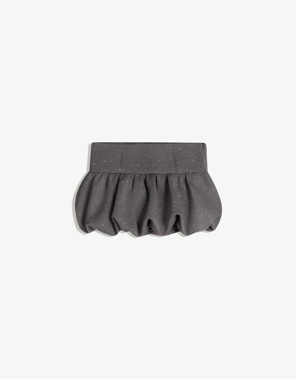 Shimmery neoprene-effect mini skirt
