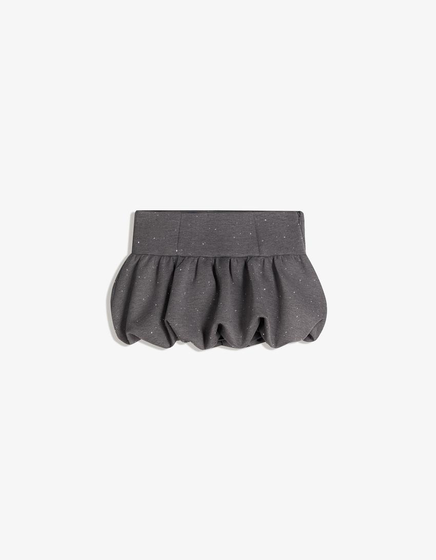 Falda mini efecto neopreno brillo-Gris oscuro