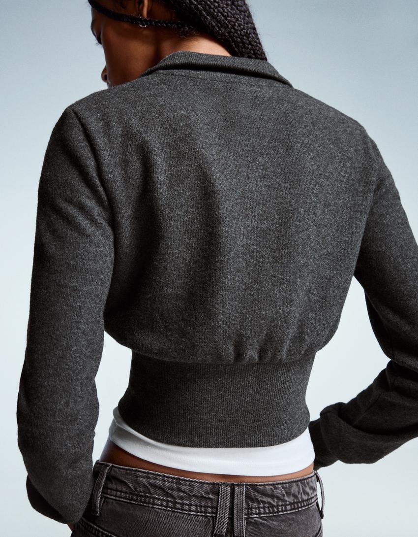 Sudadera cremallera-Gris