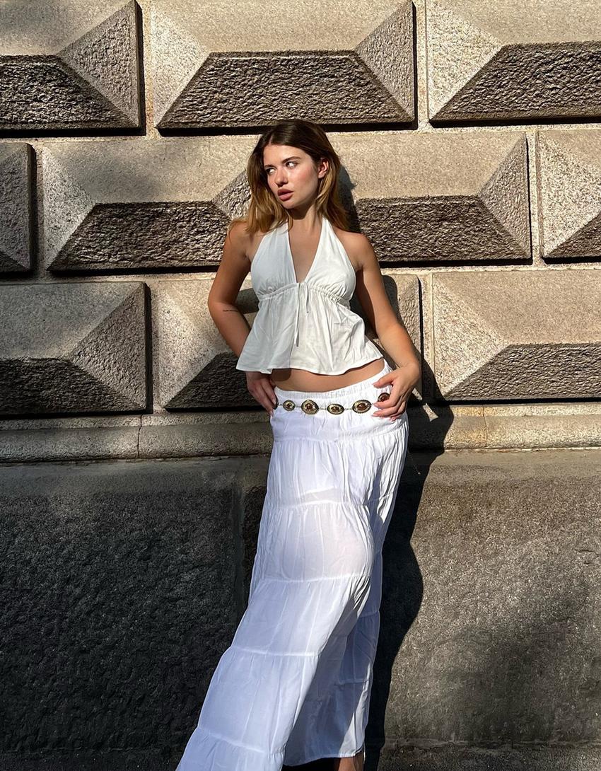 Jupe maxi boho-Blanc cassé-1