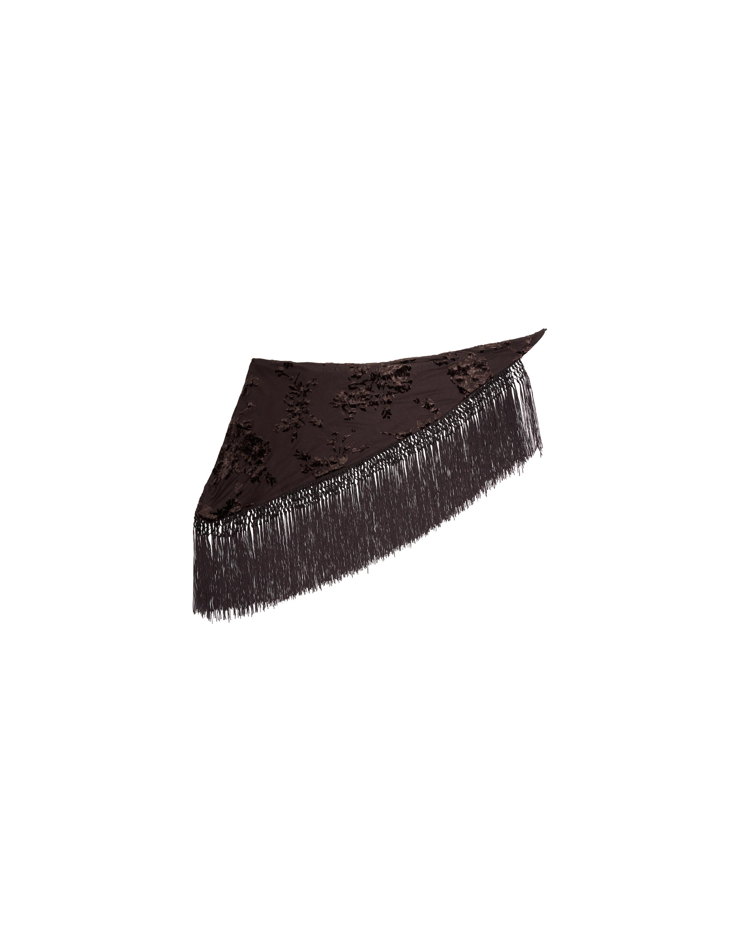 Fringed scarf — Brown