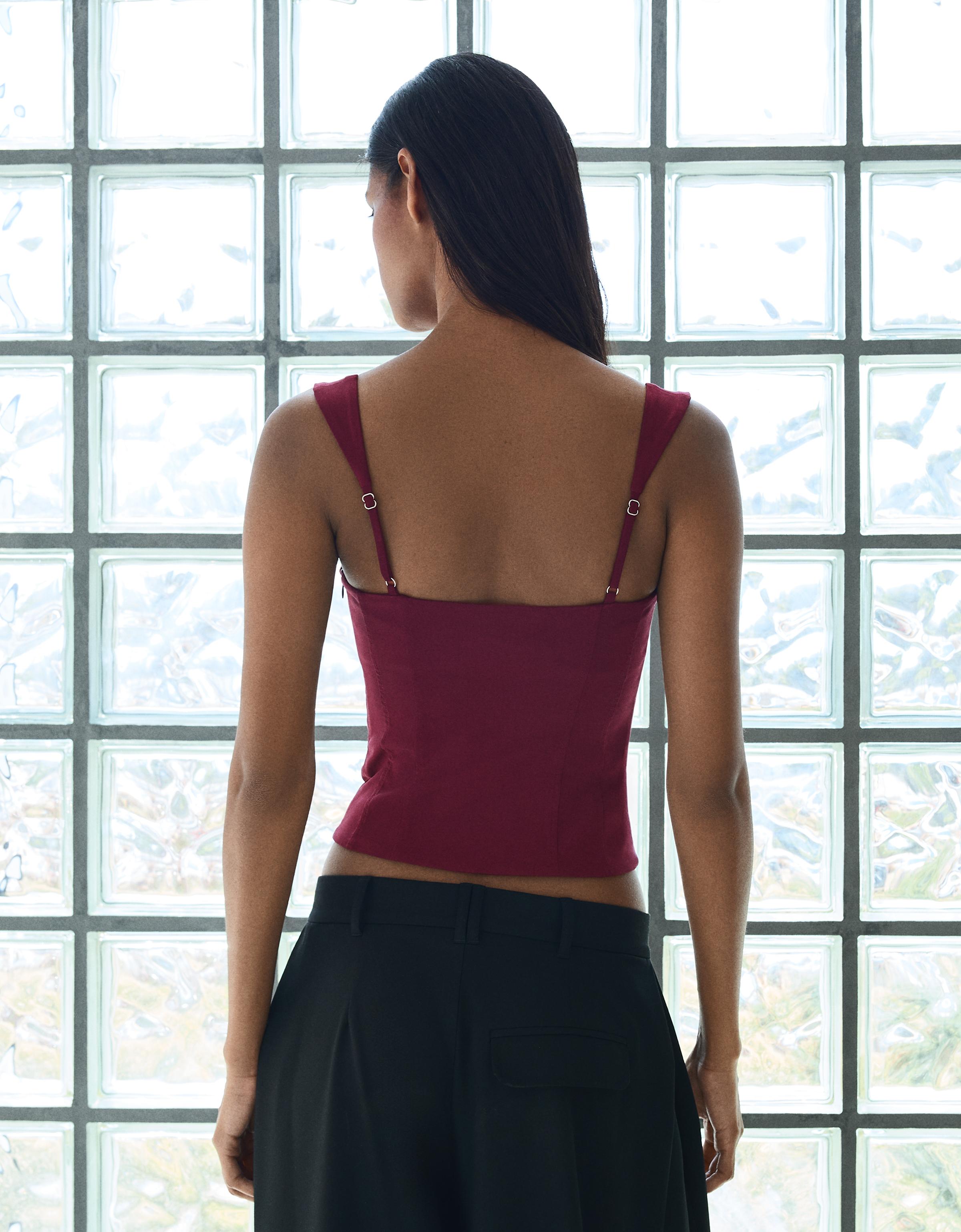 Bengaline corset top — Maroon