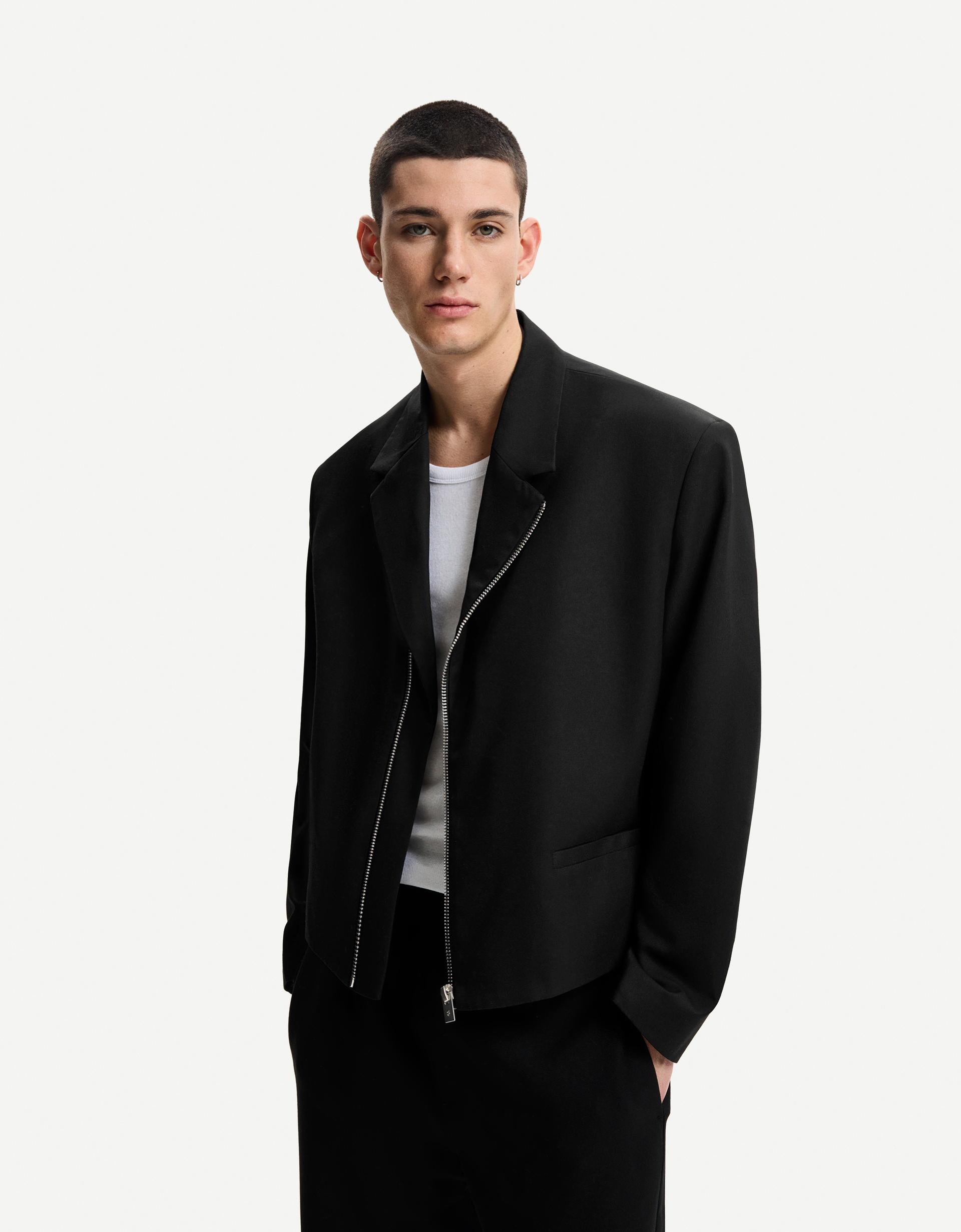 Cropped blazer with zip Jackets and coats Men Bershka