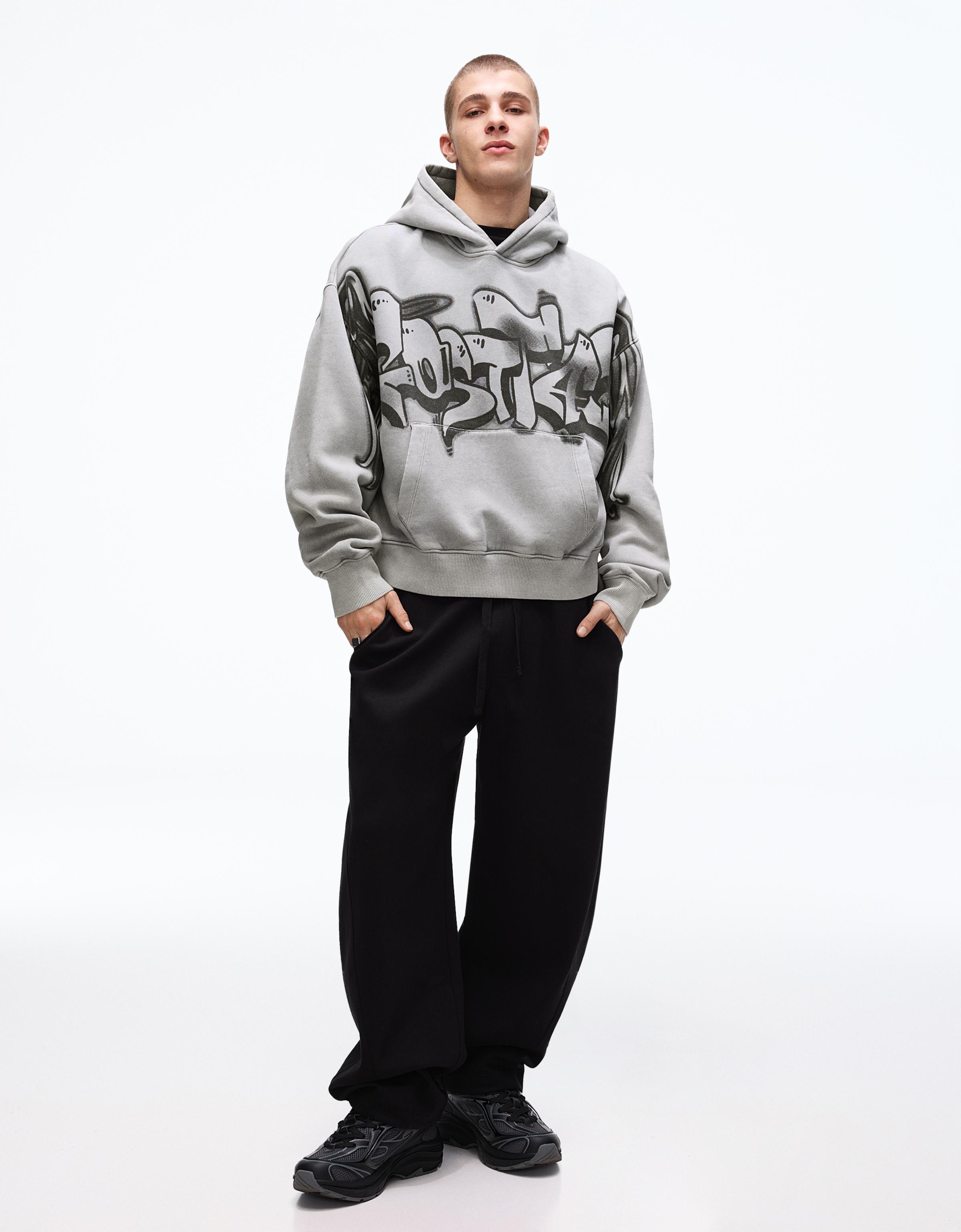 Baskılı kapüşonlu sweatshirt - Görsel 26