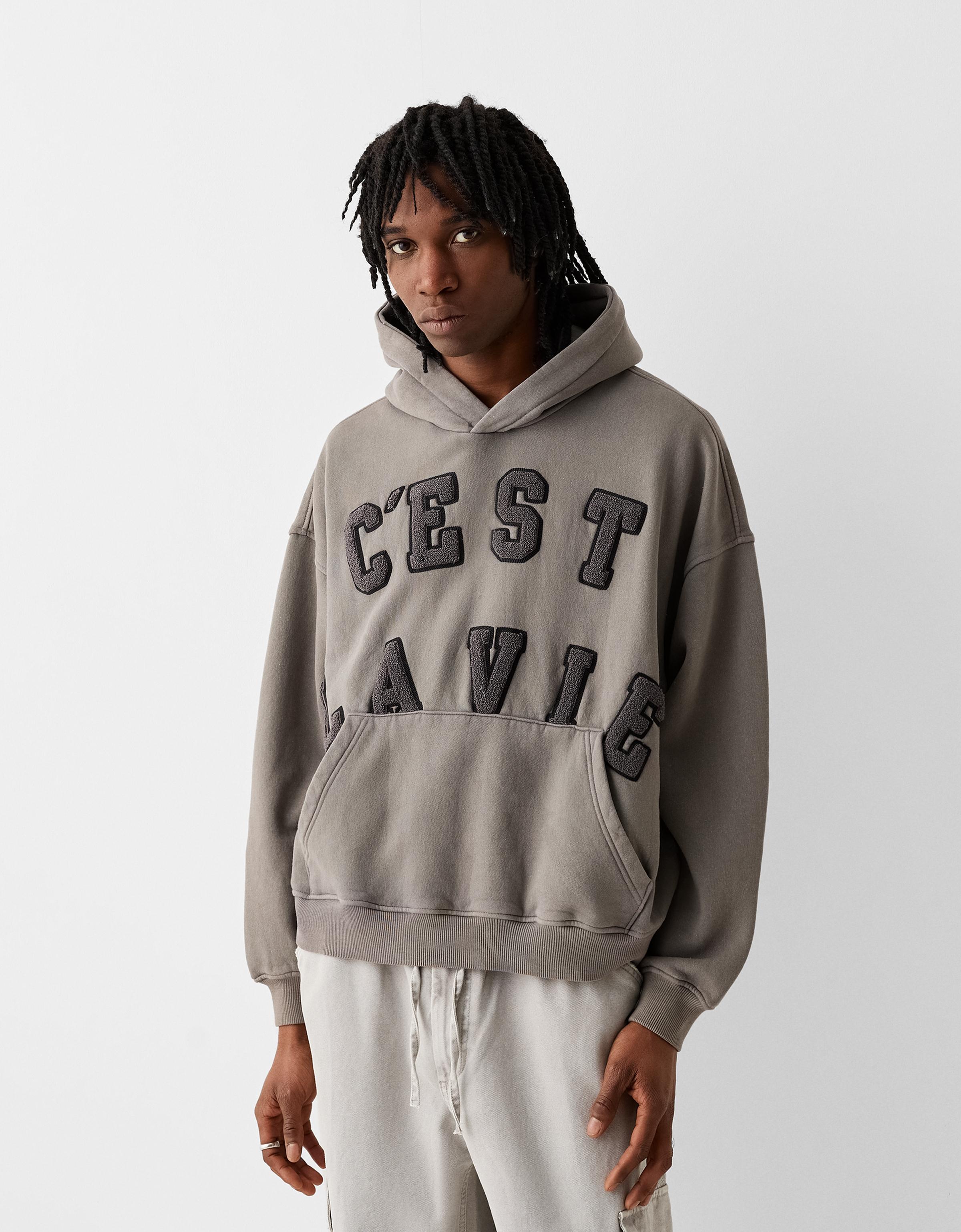 Boxy fit hoodie with patches - Men | Bershka