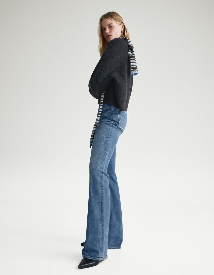 Jeans flare-Azul lavado
