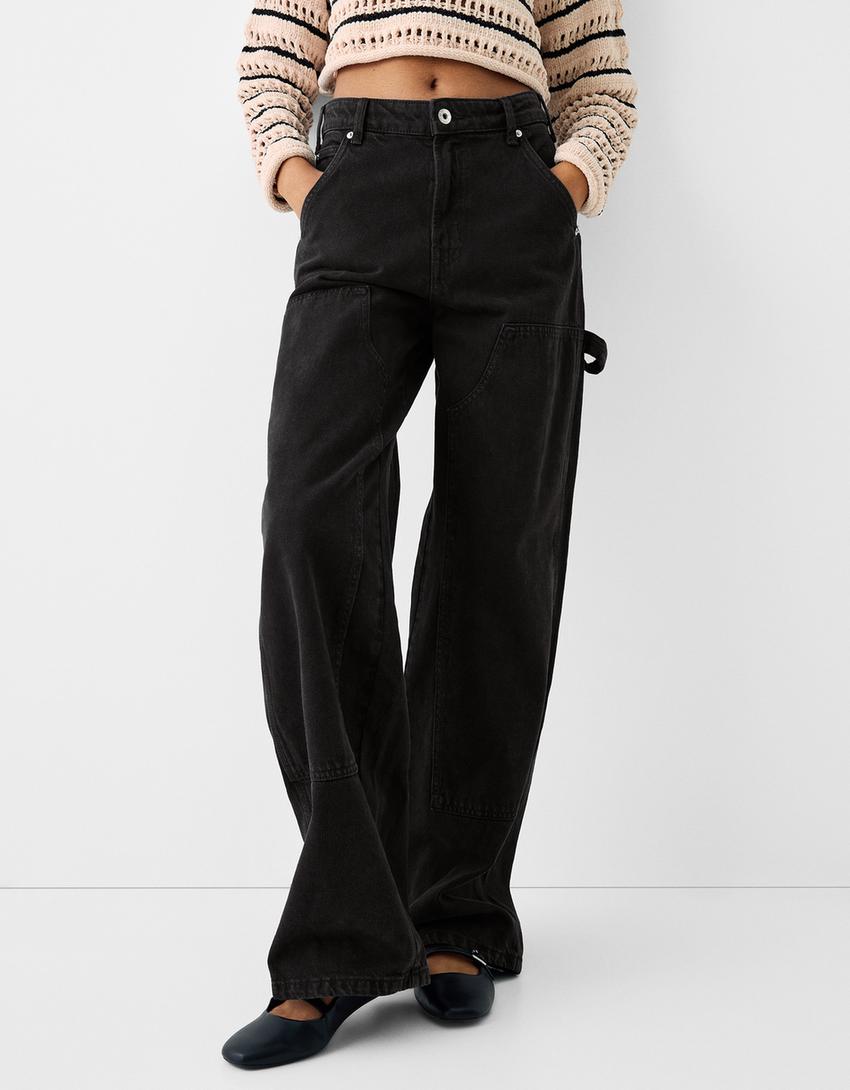 سروال عمالي ريفي تويل-رمادي-1