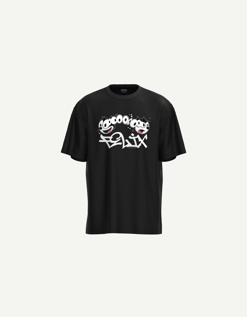 Felix the Cat T-shirt met korte mouw-Zwart