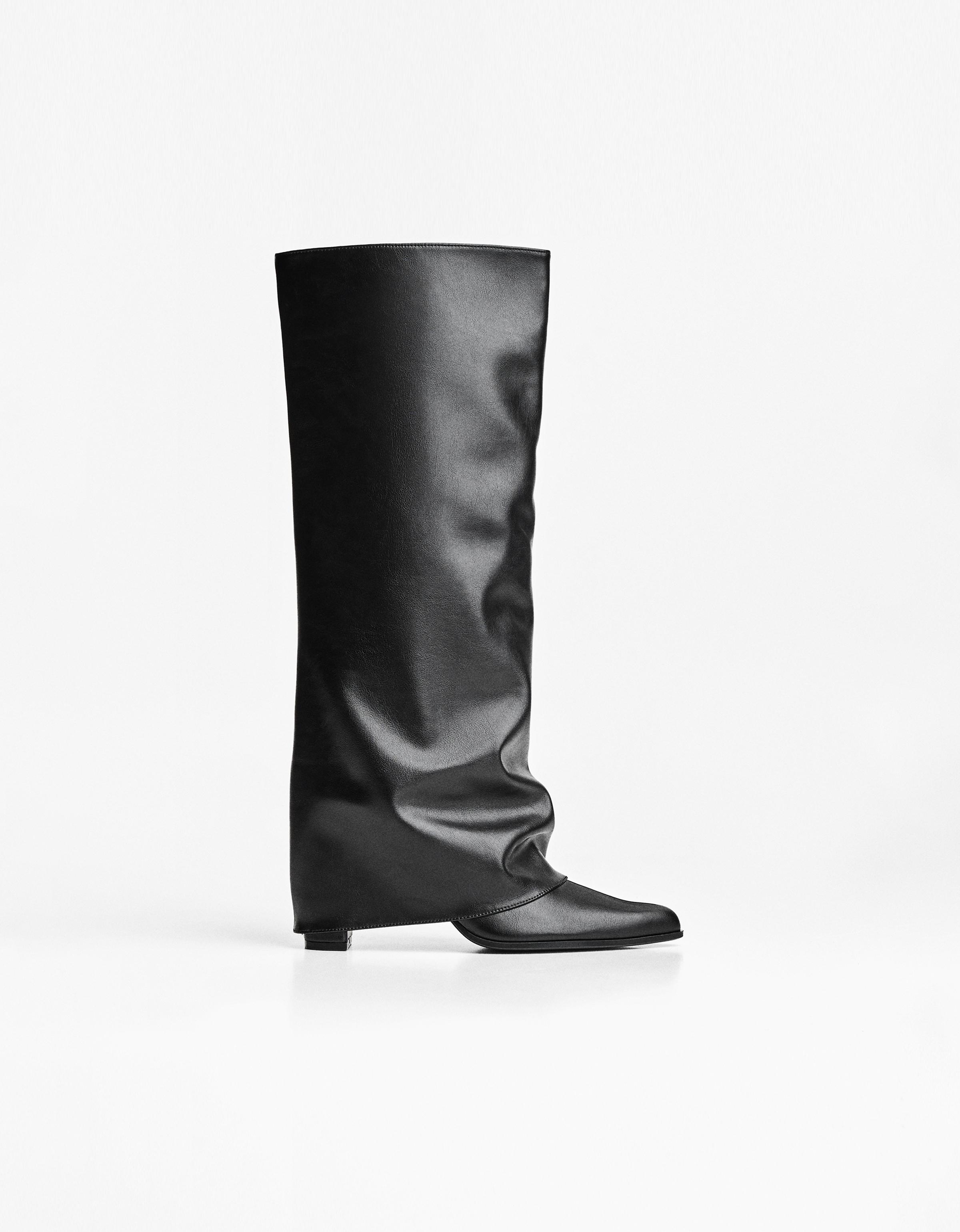TROUSER HEEL BOOTS — BLACK
