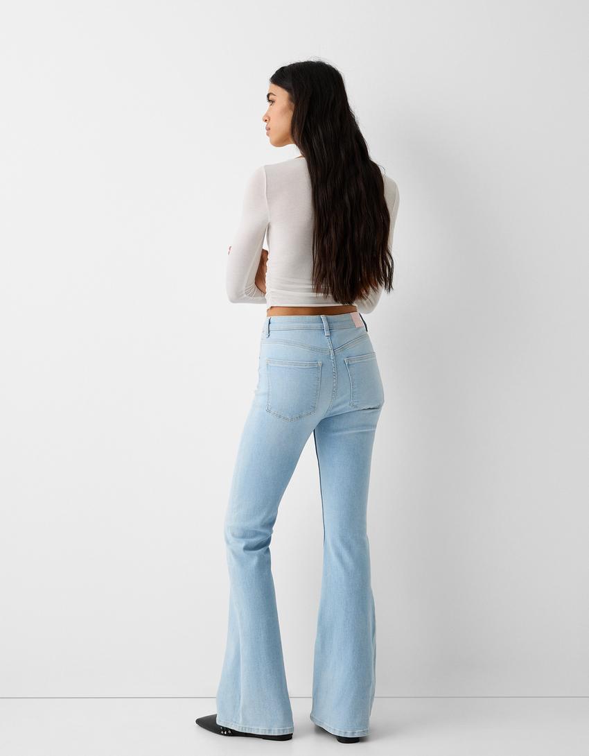 Jean flare-Bleu clair-2