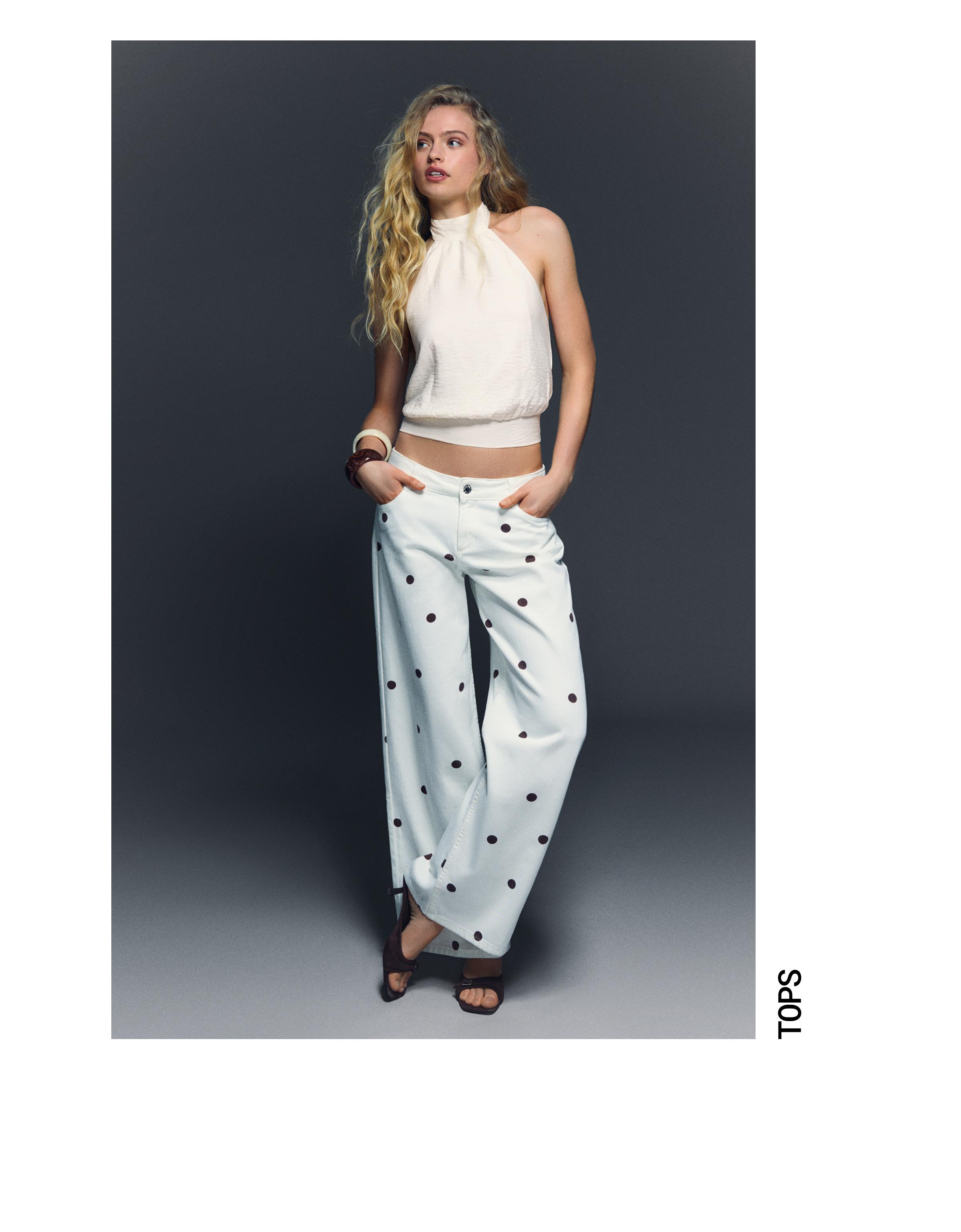 Halter yaka puantiyeli top - Görsel 35