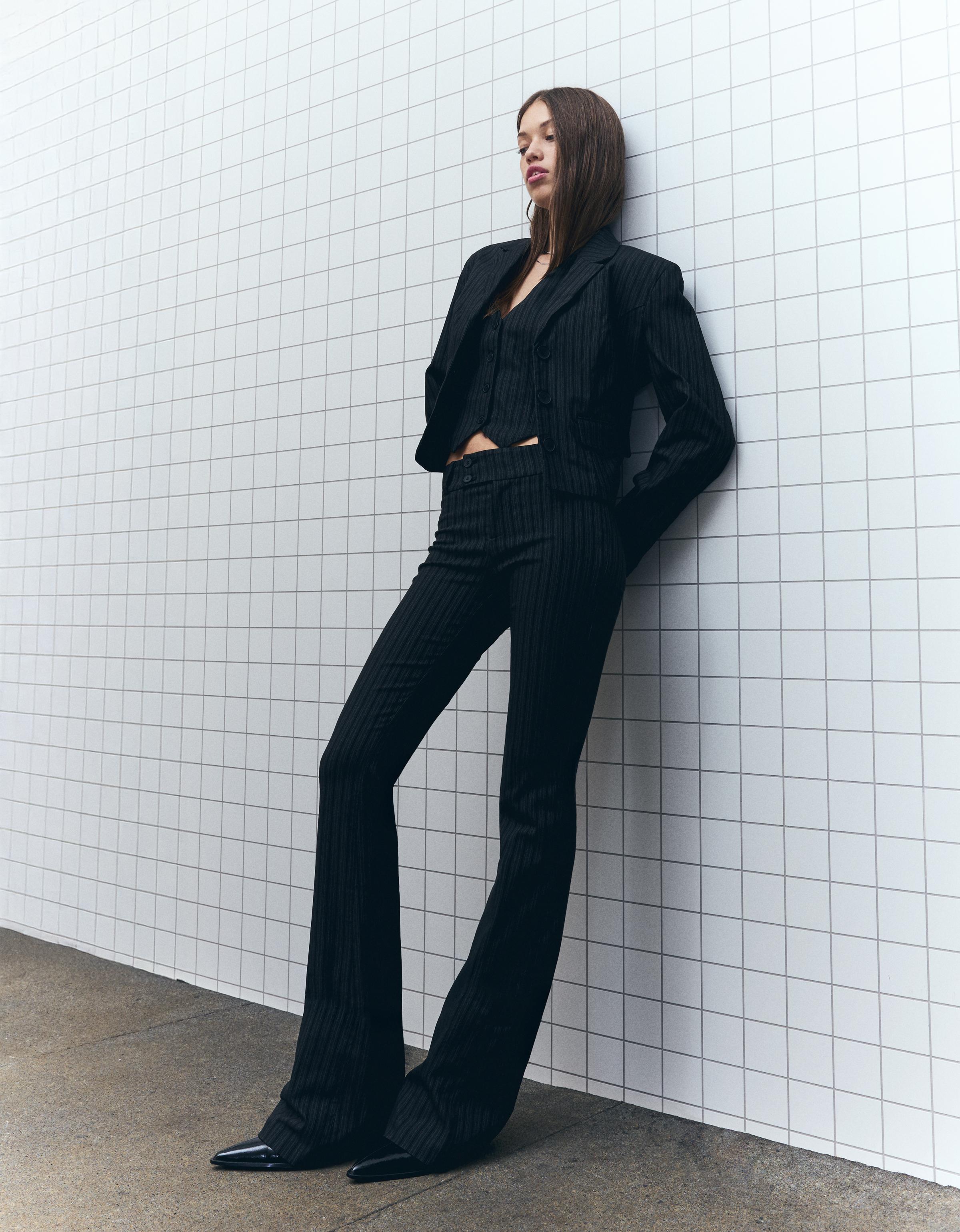 Bershka Bengalin-Schlaghose Damen 36 Grau