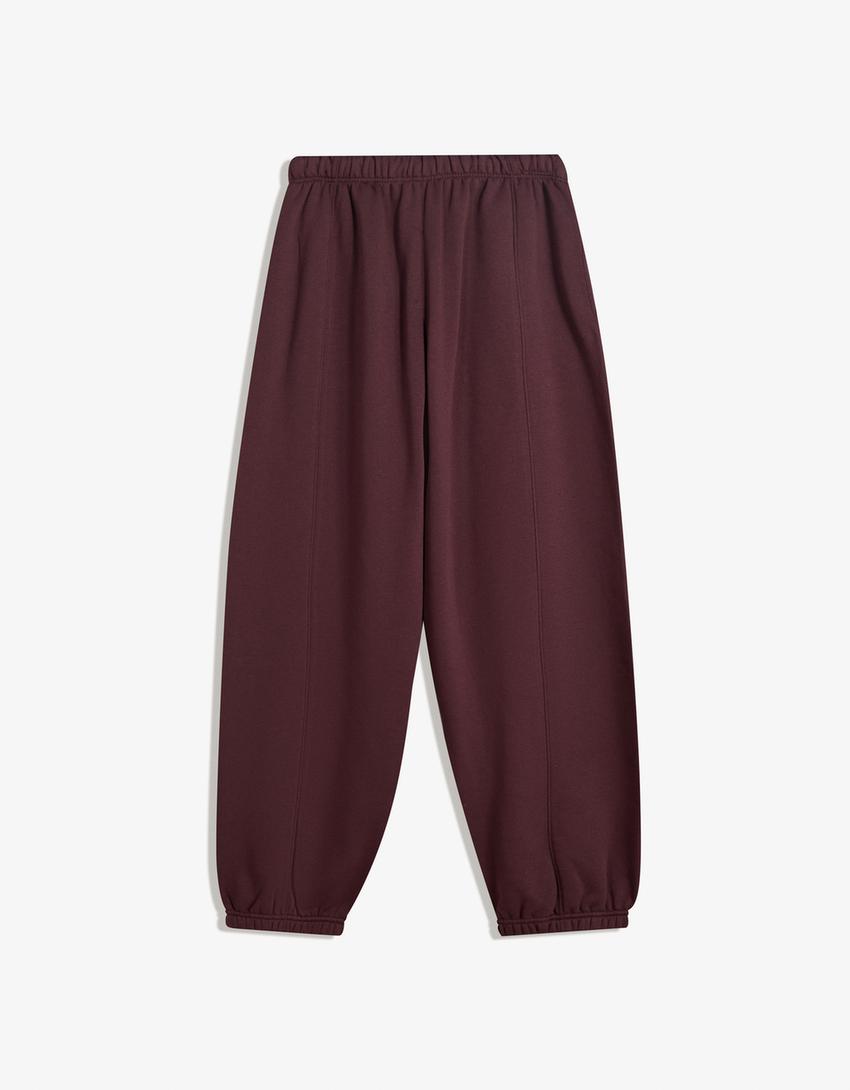 Jogginghose mit Print-Bordeaux-4