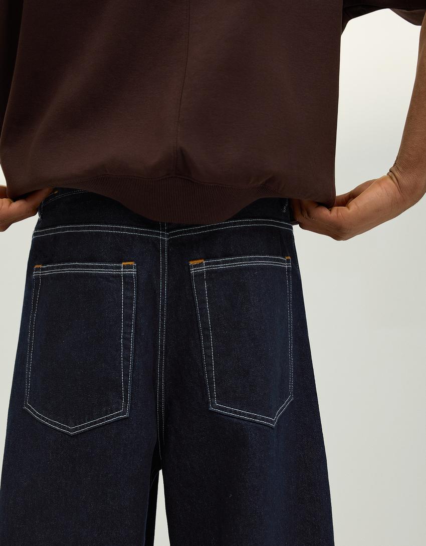 Jeans super baggy-Marinho