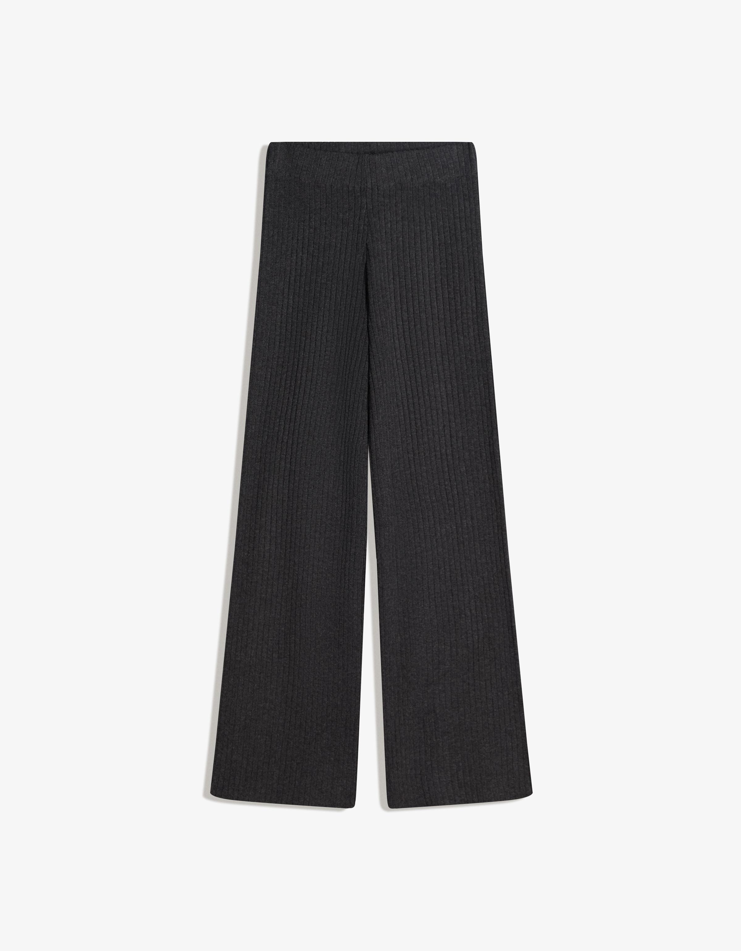 Wide-leg rib trousers