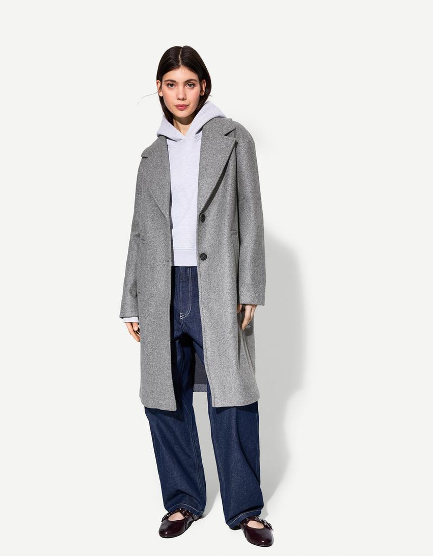Long soft coat-Grey