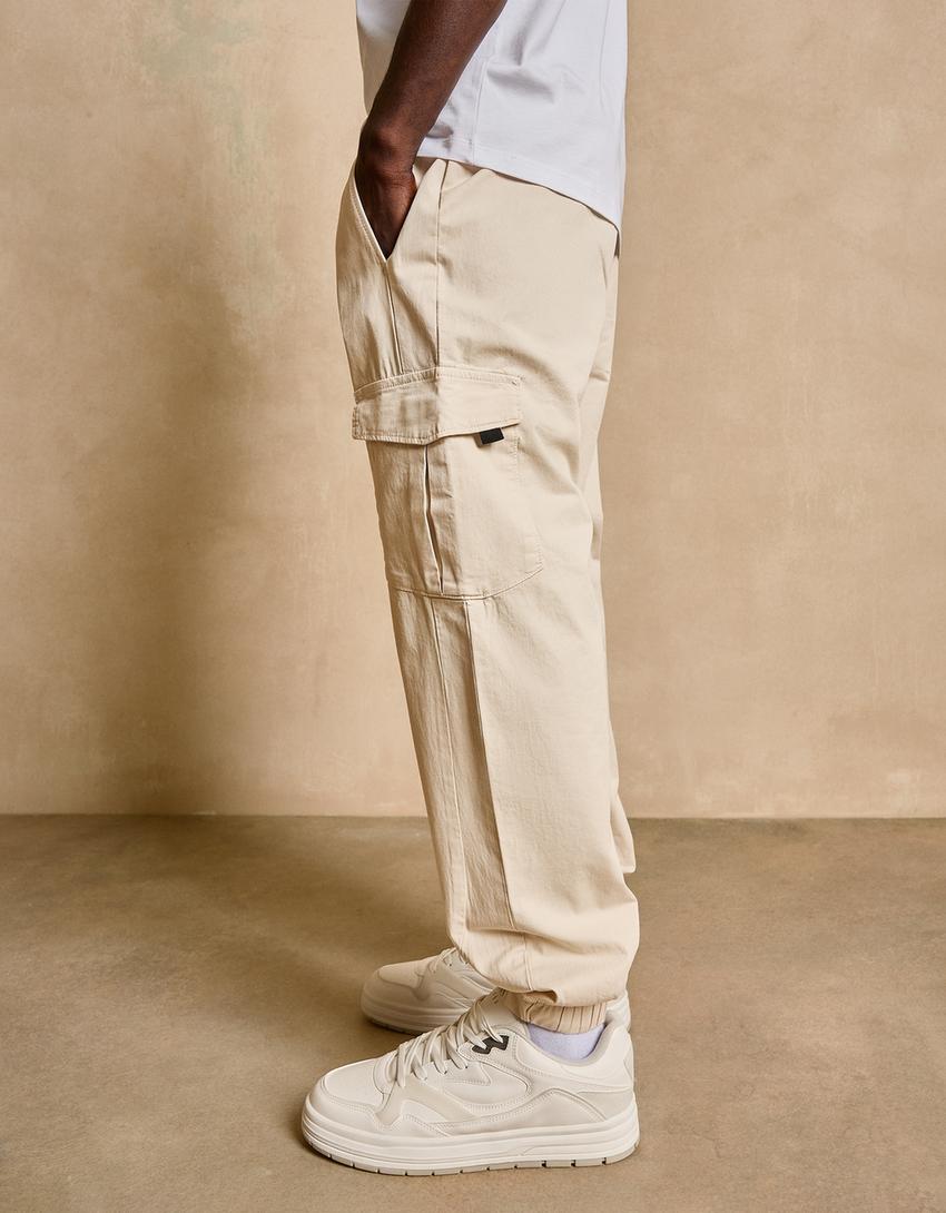 Брюки-джоггеры карго-Песочный