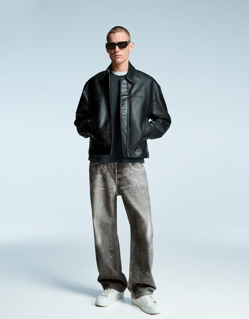 Baggy printed jeans-Black-0