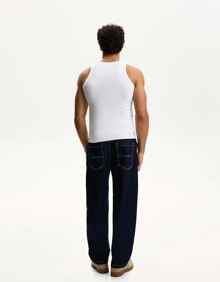 Camiseta tirantes rib-Blanco-1