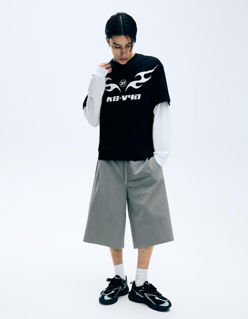 Camiseta manga corta print-Negro-6