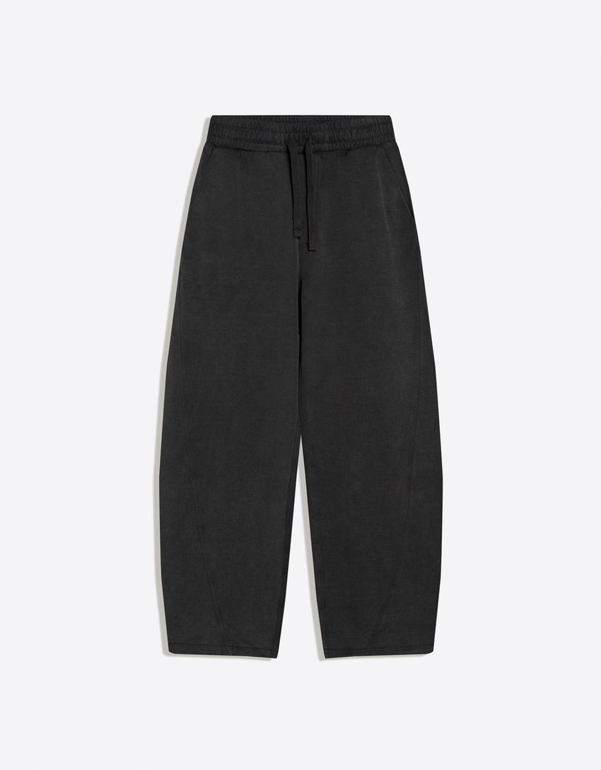 Interlock-Puffärmelhose-Grau