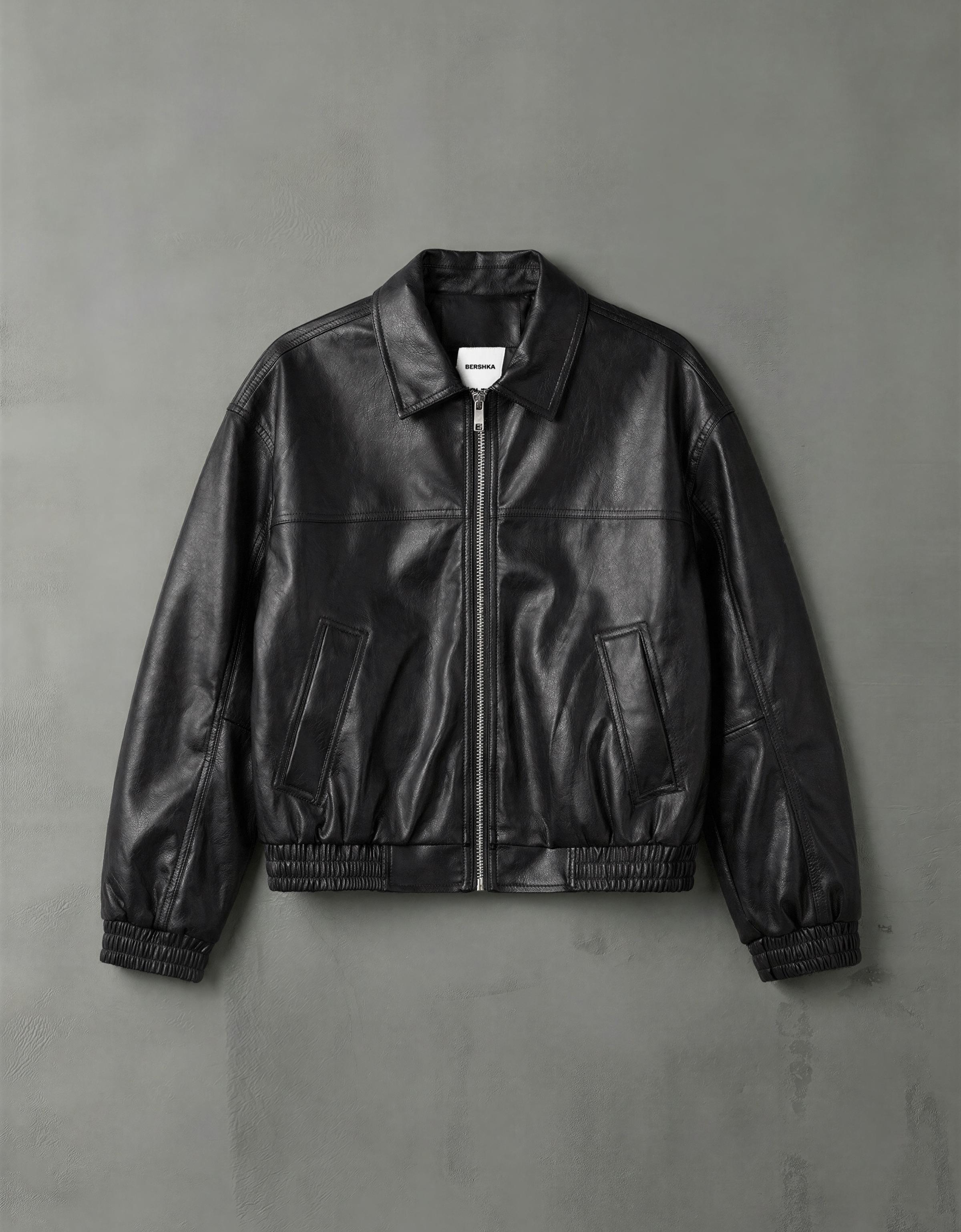 Leather effect jacket — Black