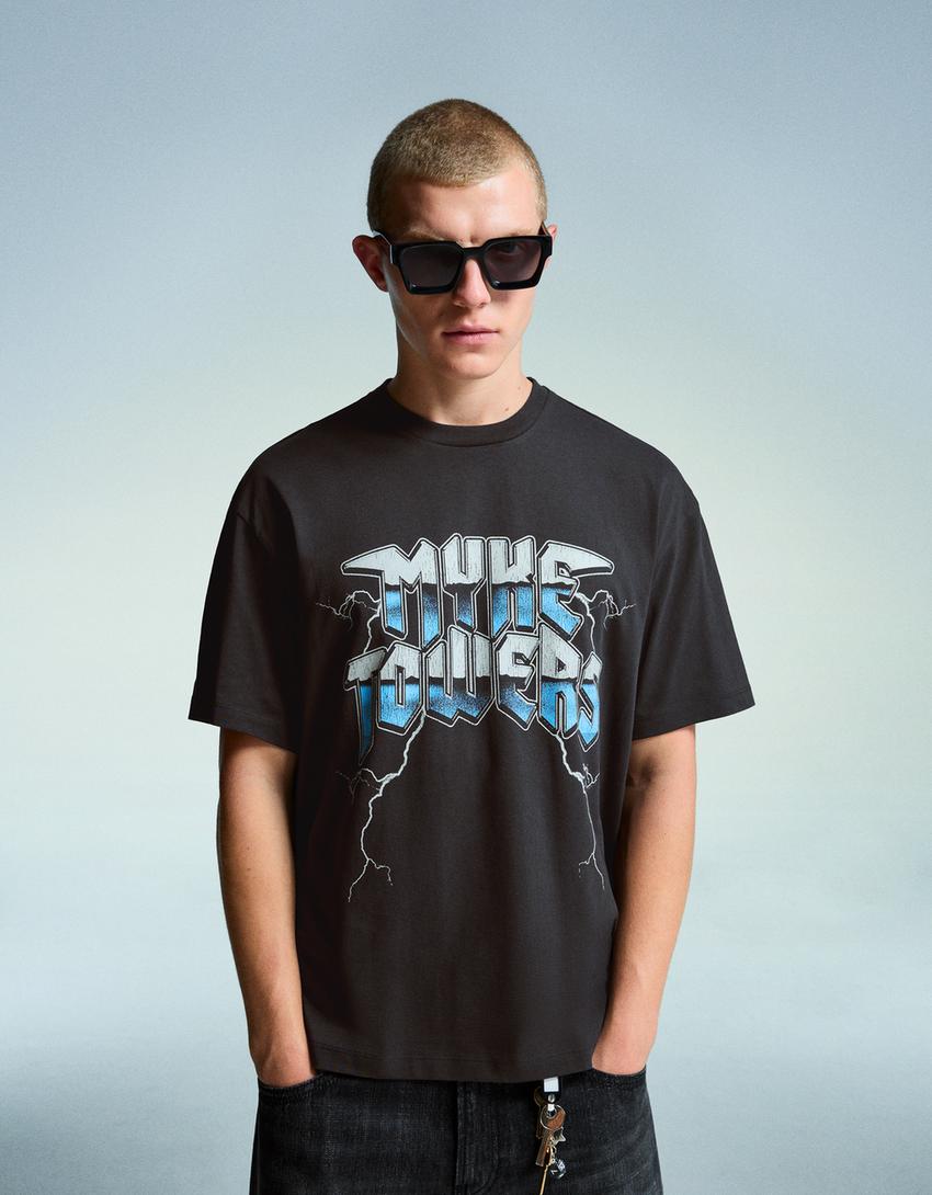Camiseta Mike Towers manga corta-Gris