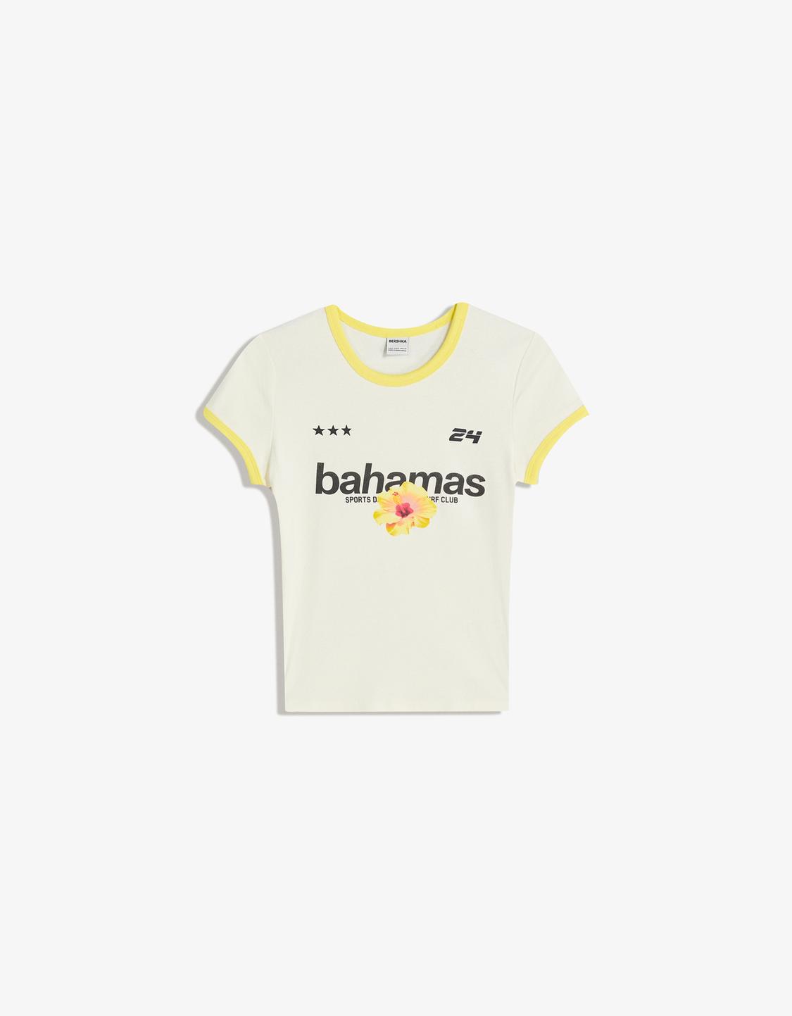 Short sleeve T-shirt with contrast print
