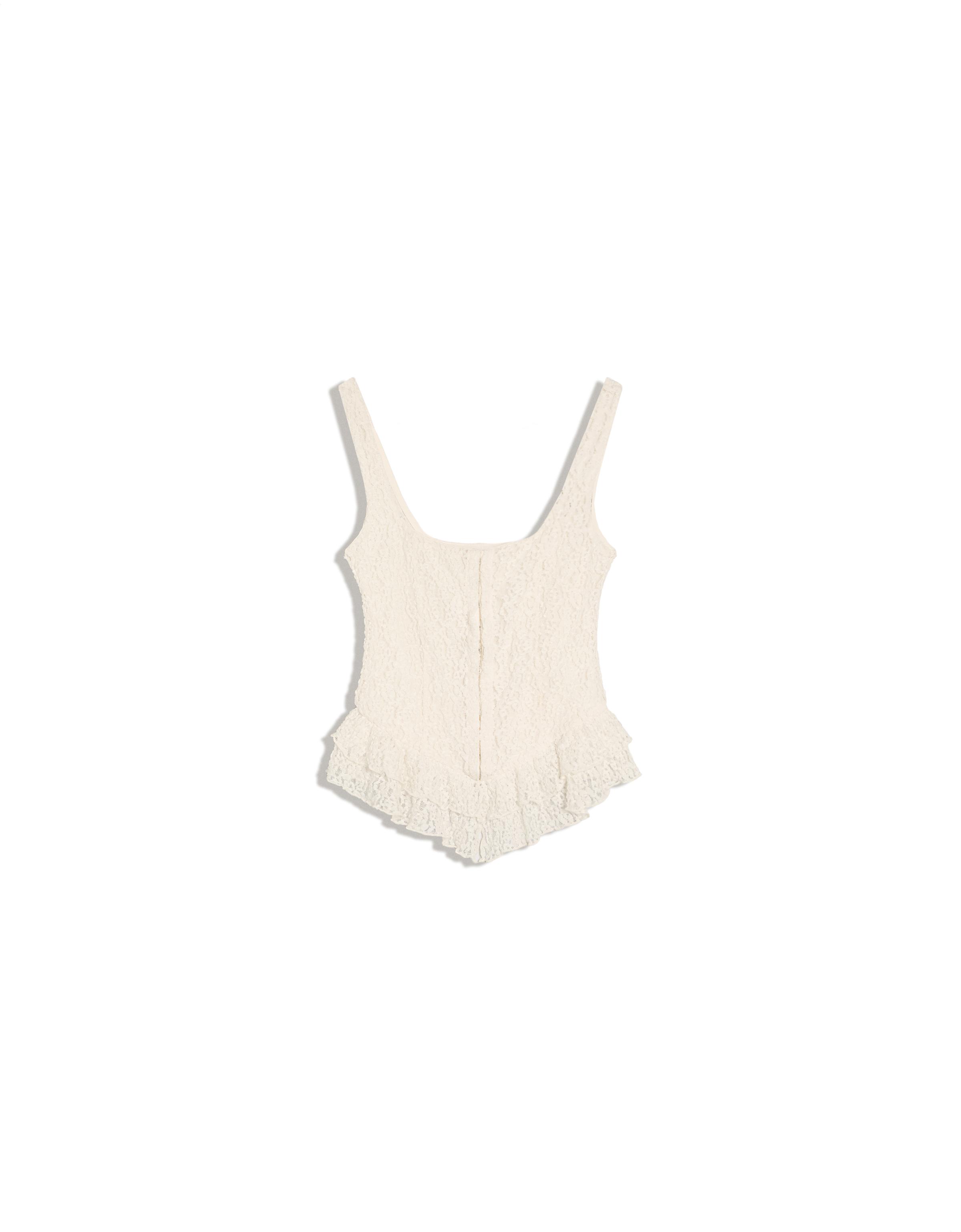 Rustic corset strappy top — Off white