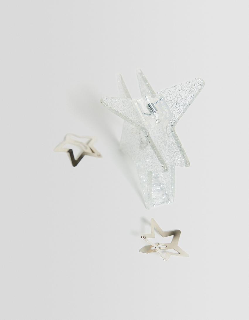 حزمة مشابك شعر نجمة-فضي-1