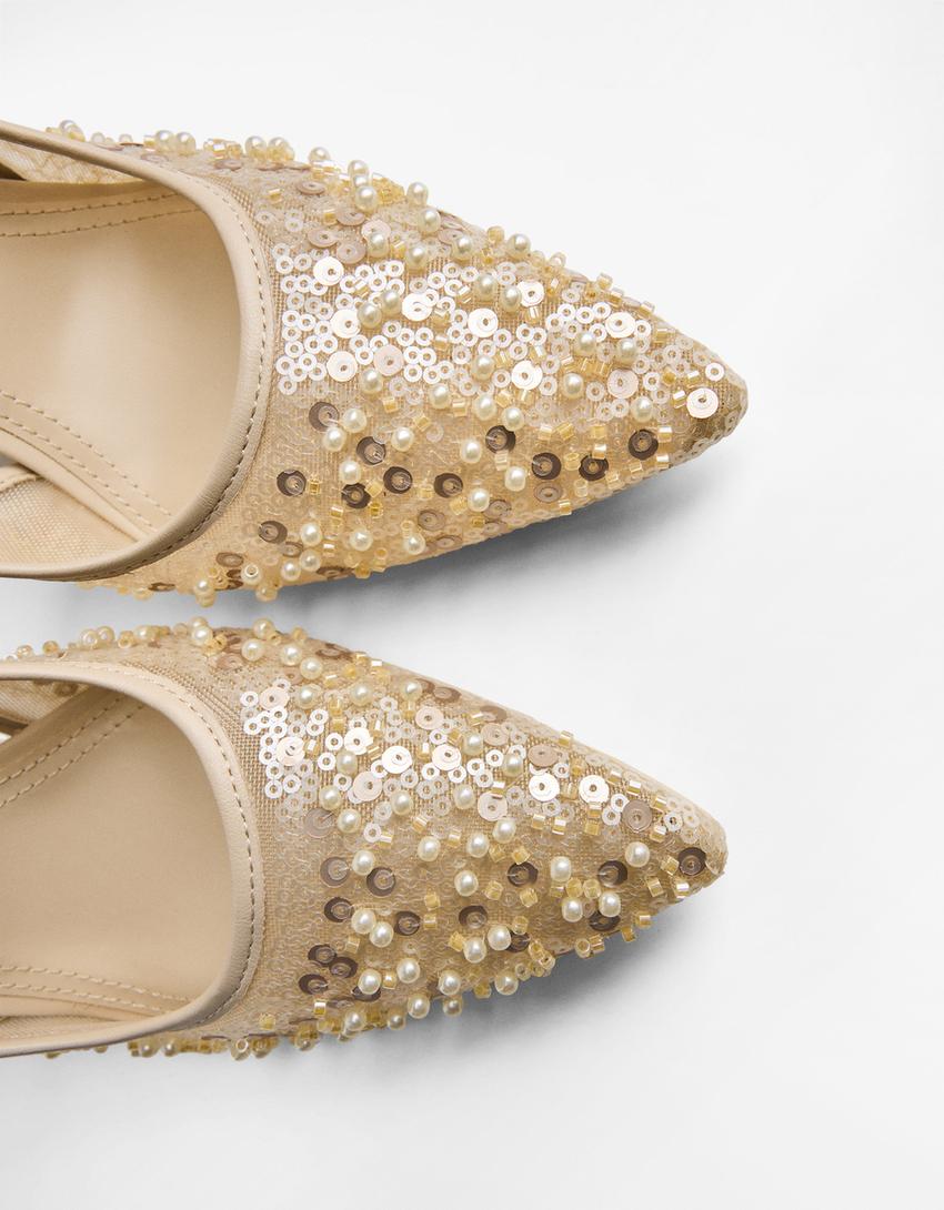 Scarpa con tacco fantasia-Beige