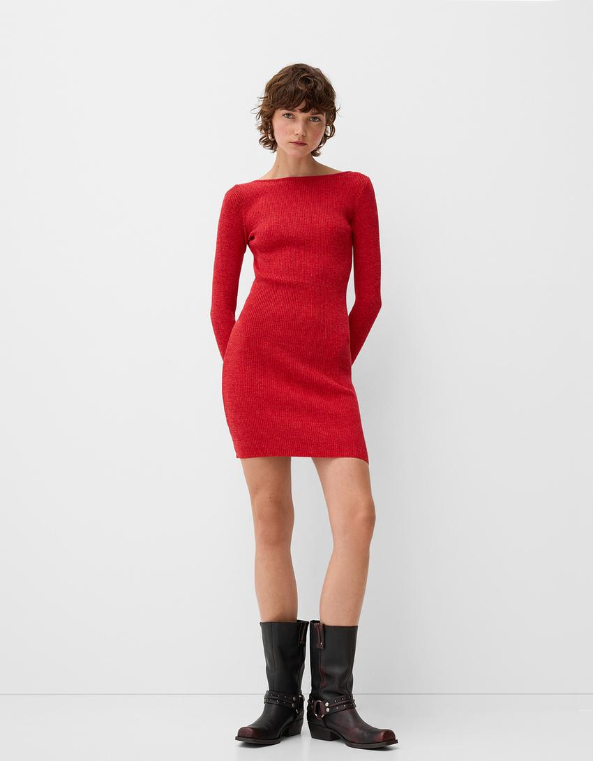 Collection Bershka Vestido Rojo Ajustado Bershka Vestido Midi