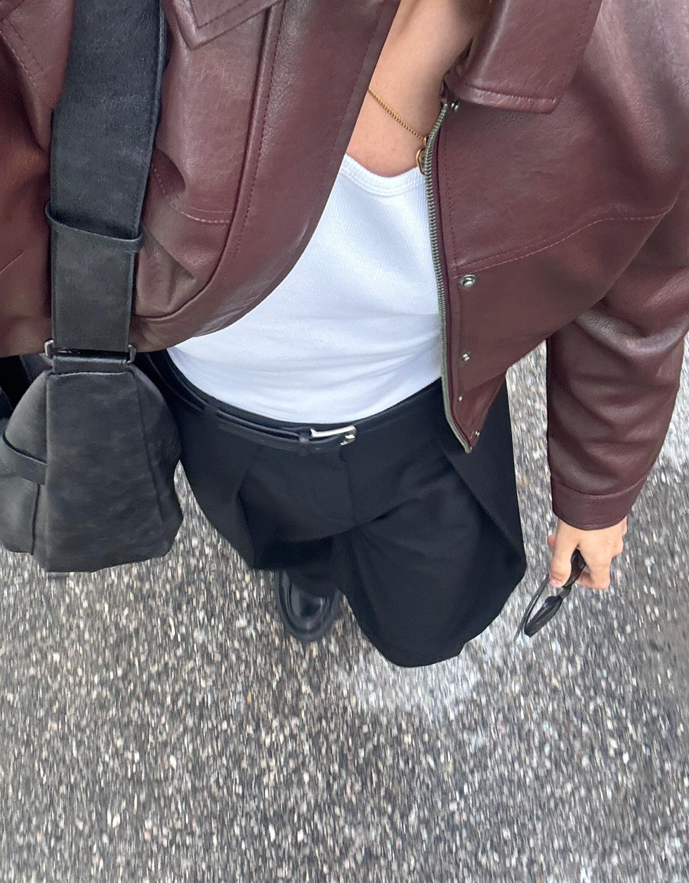 Bershka Suni deri boxy fit ceket görsel 2
