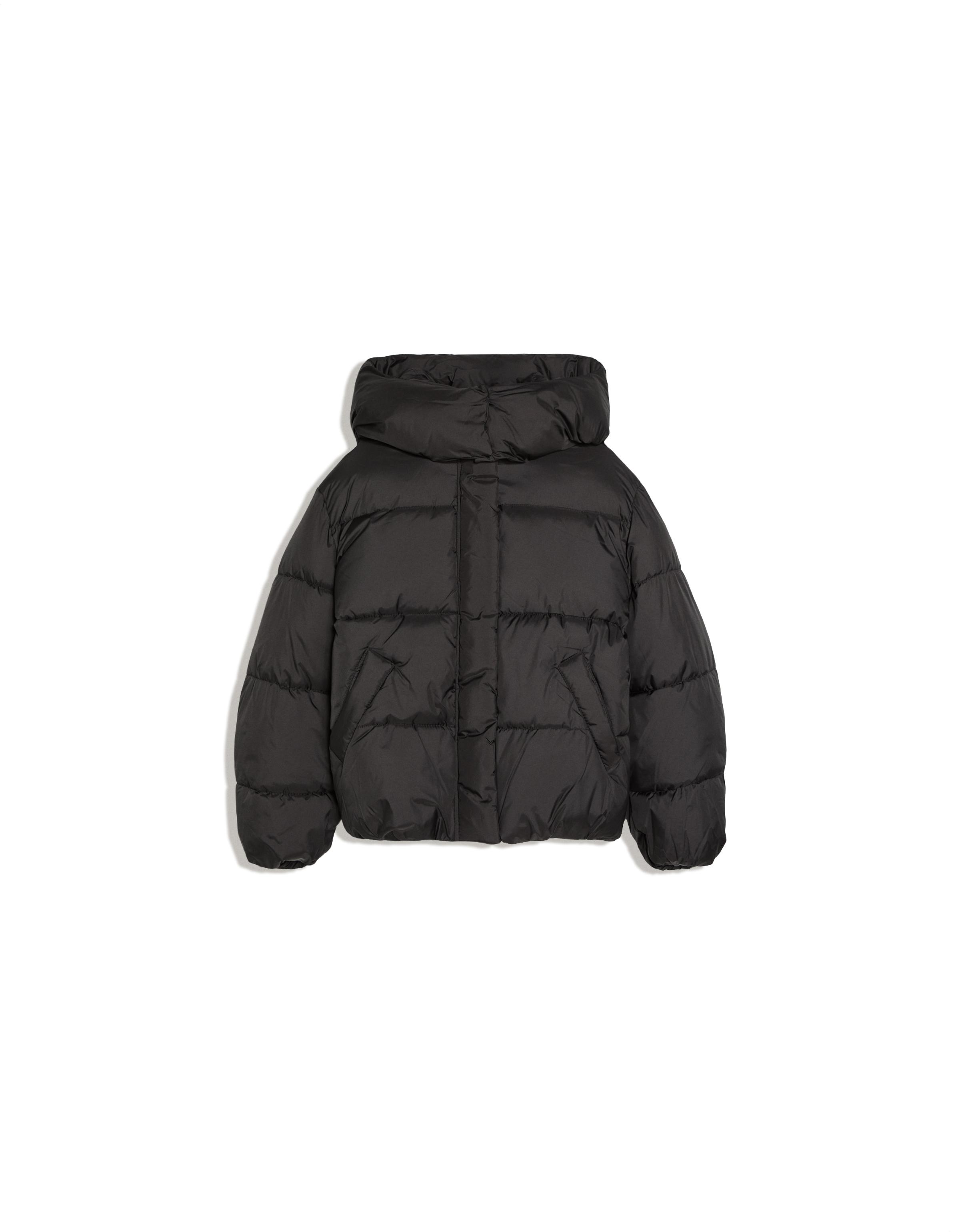 Oversize hooded puffer jacket — Black
