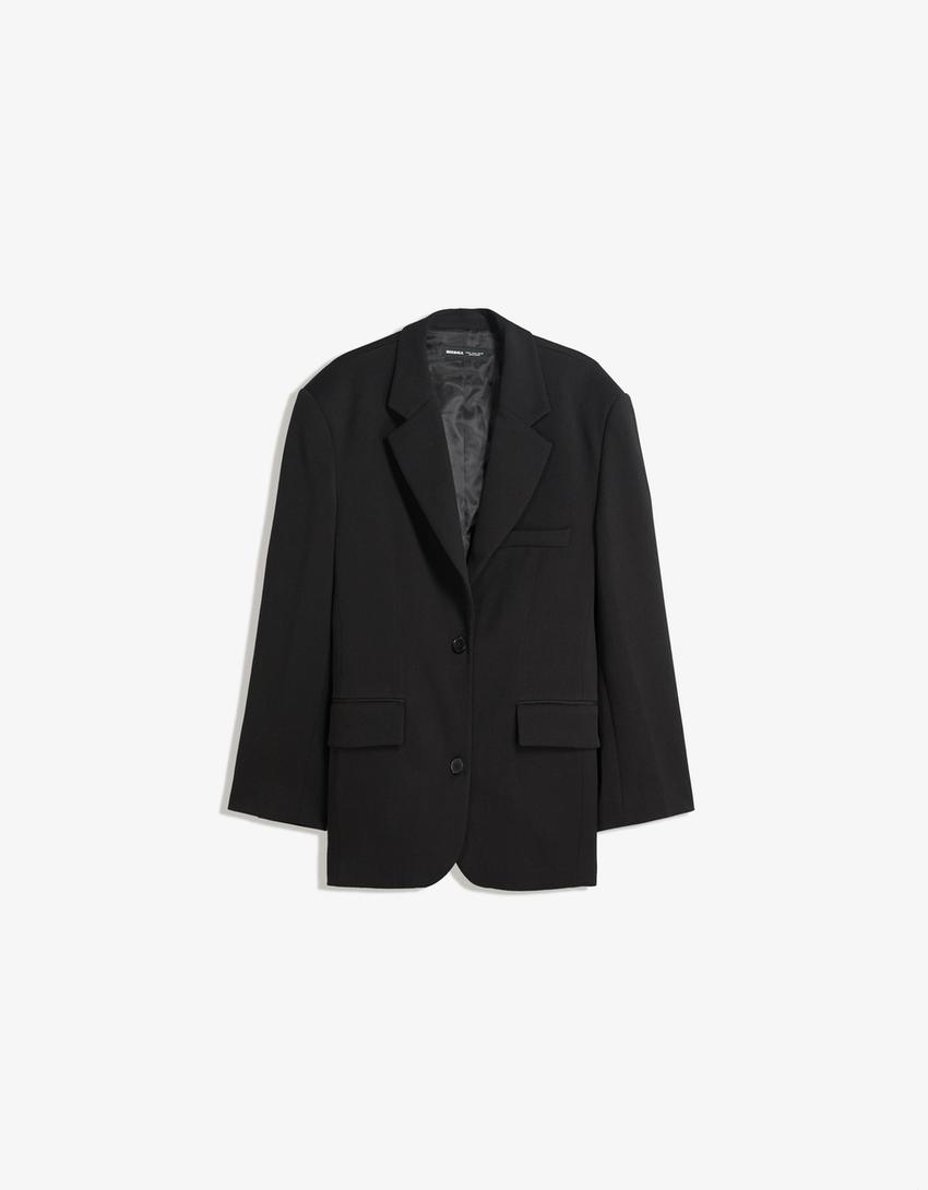 Lagani sako oversize kroja-Crna-3
