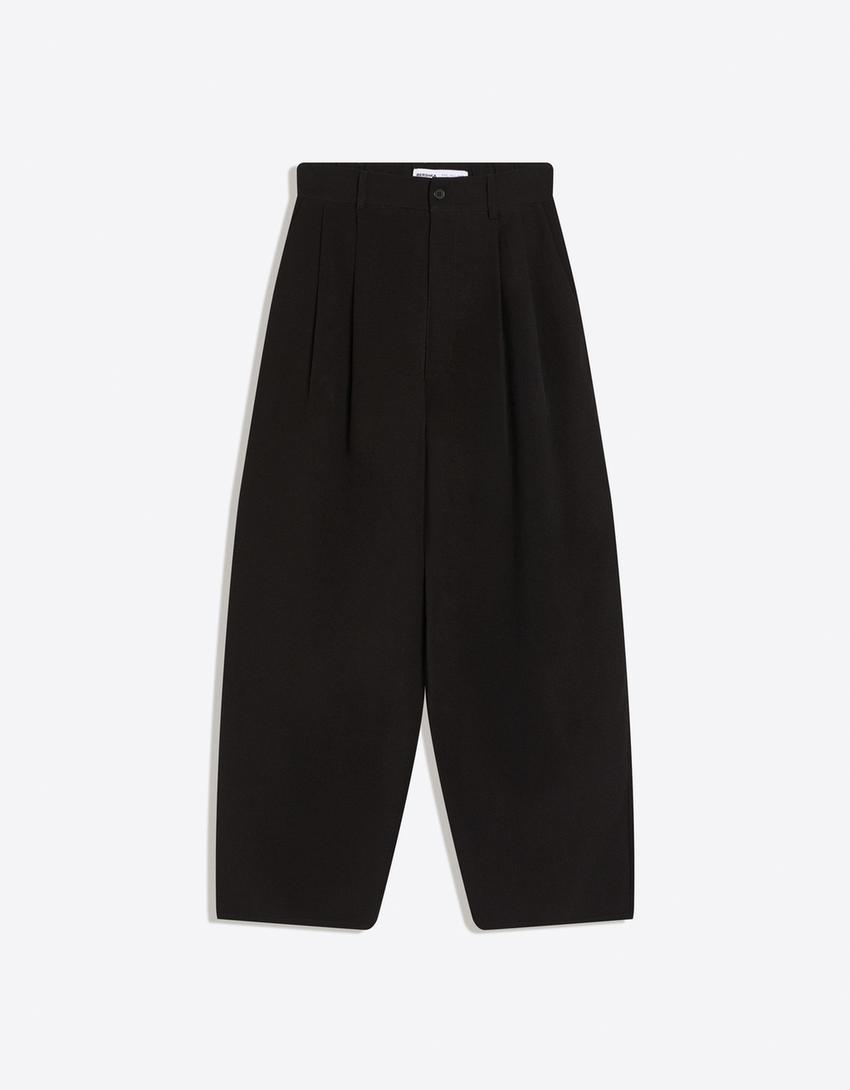 Παντελόνι super baggy tailored fit-Μαύρο