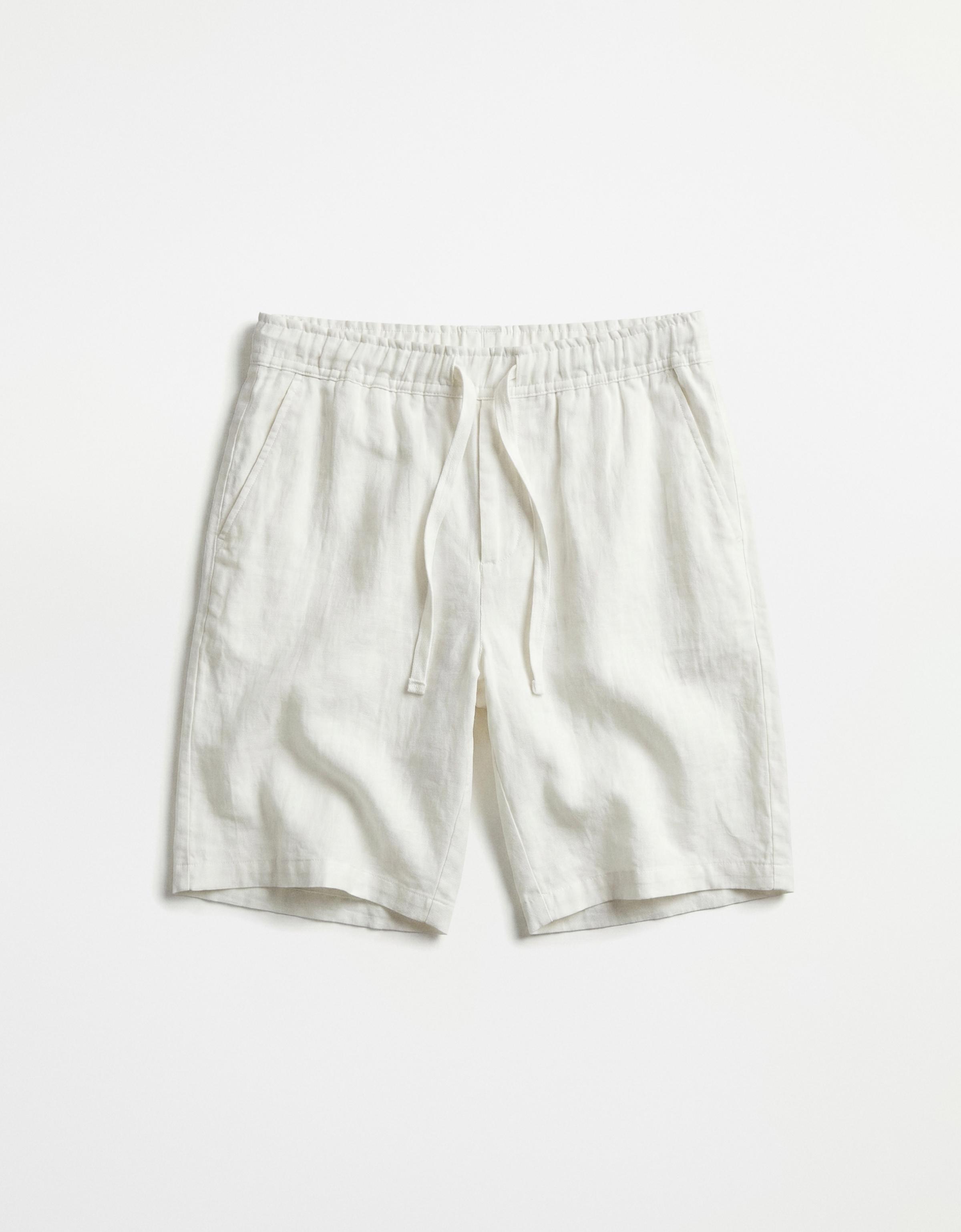 Rustic jogger Bermuda shorts — White