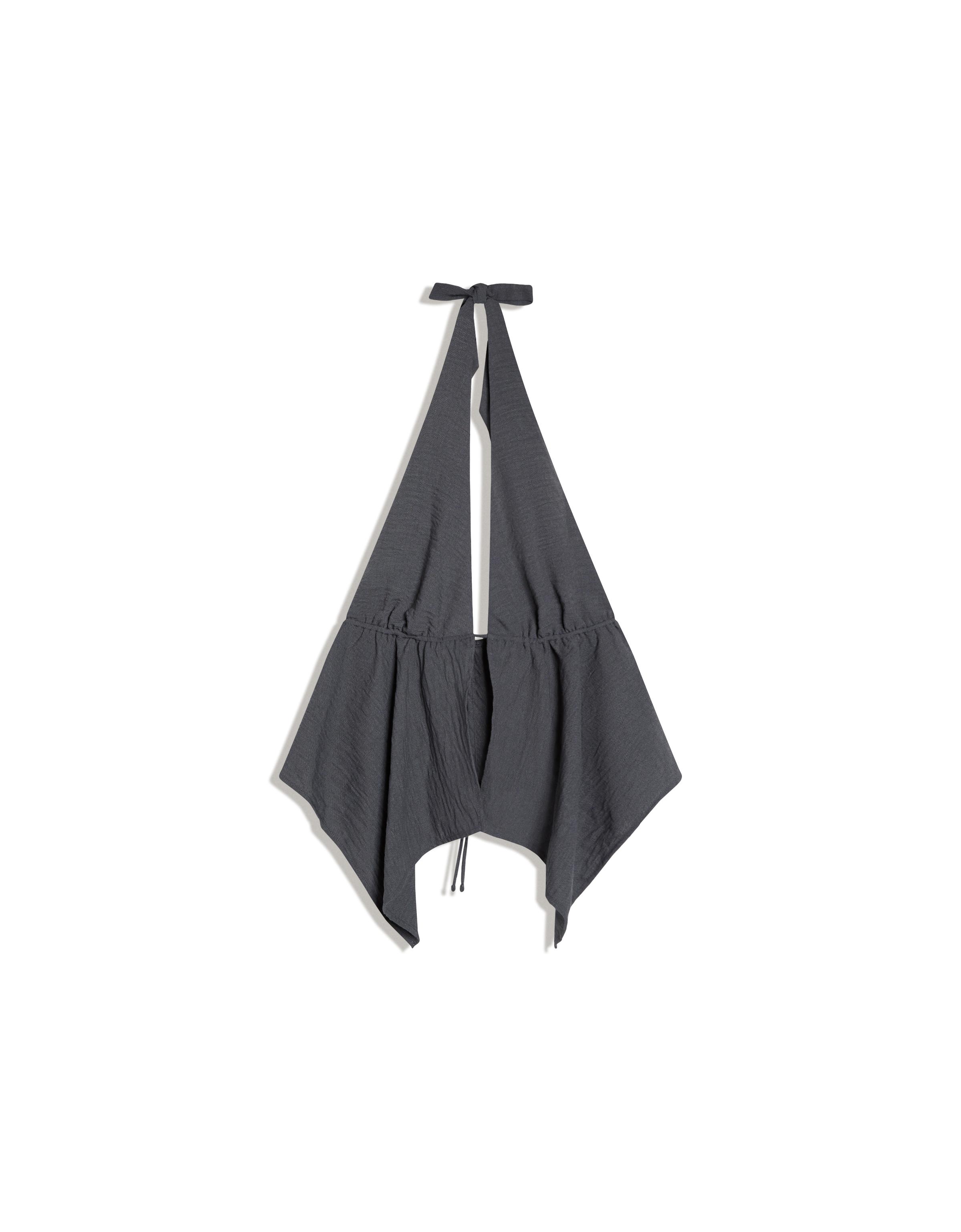 Halter neck tie top — Dark grey