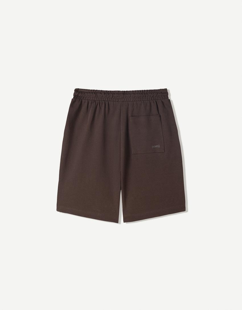 Relaxed fit Bermuda shorts-Brown-4