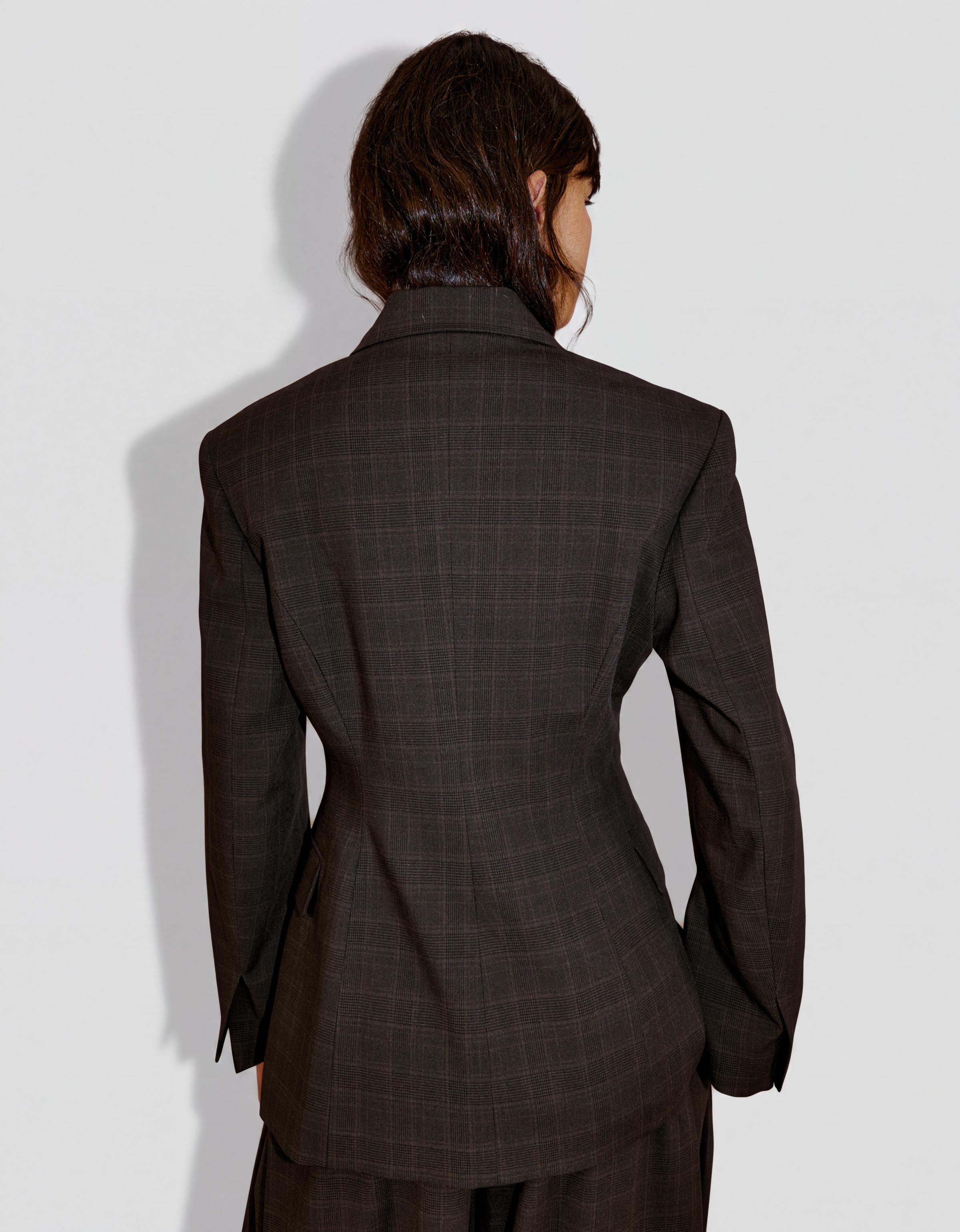 Tailored check blazer — Brown