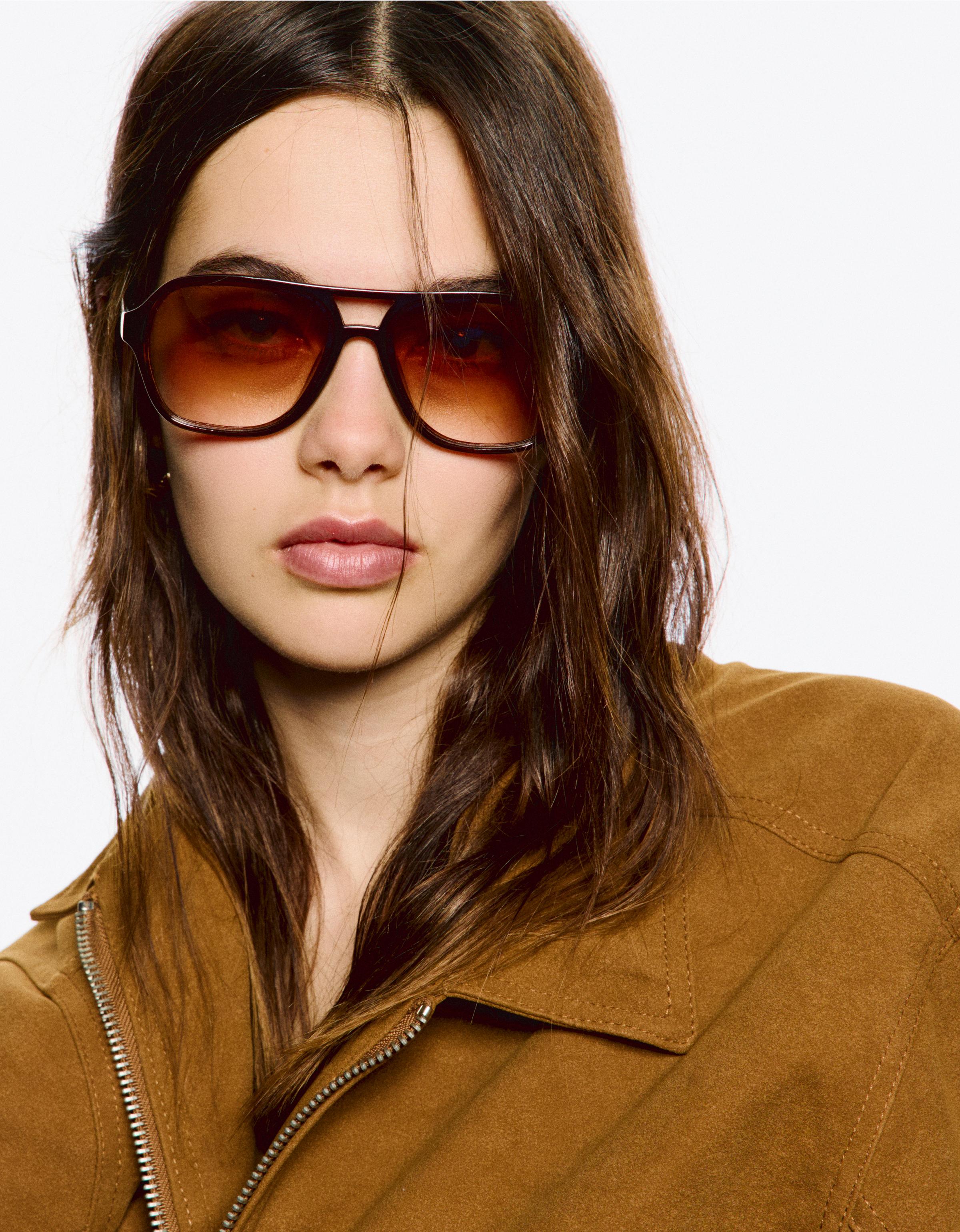 Bershka Retro-Sonnenbrille Damen Braun