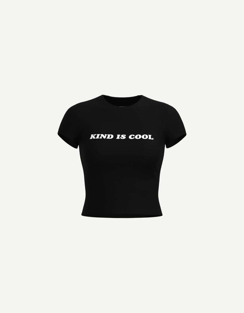 T-shirt manches courtes imprimé-Noir-3