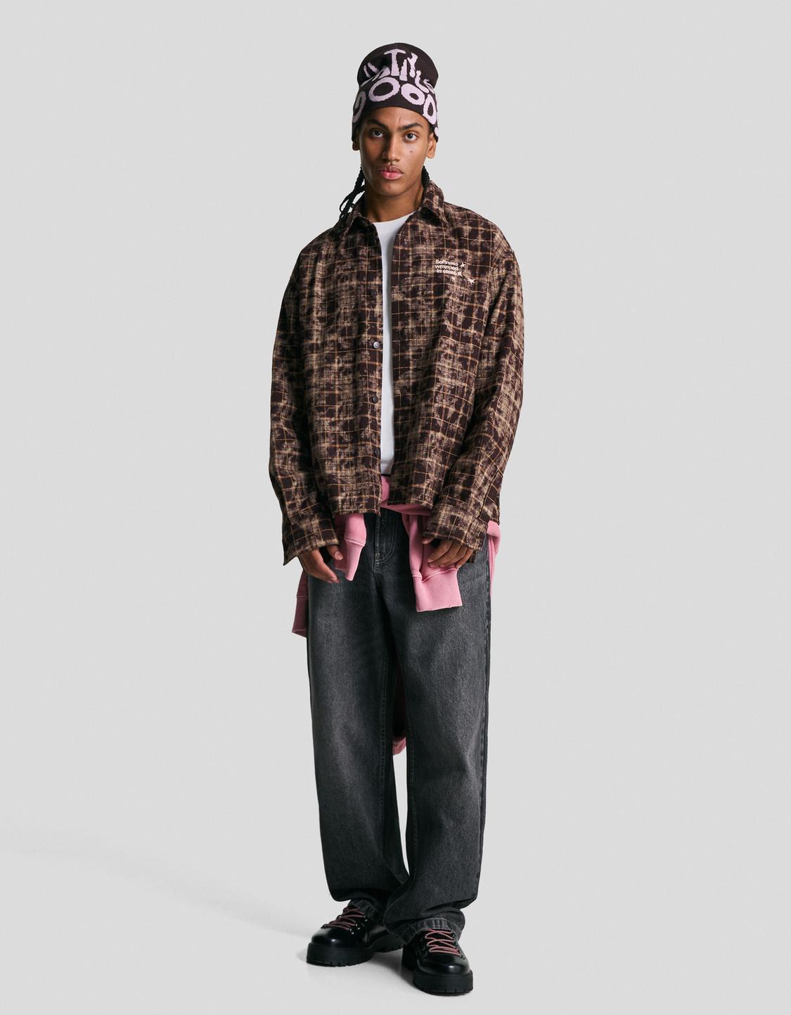 Oversize check shirt