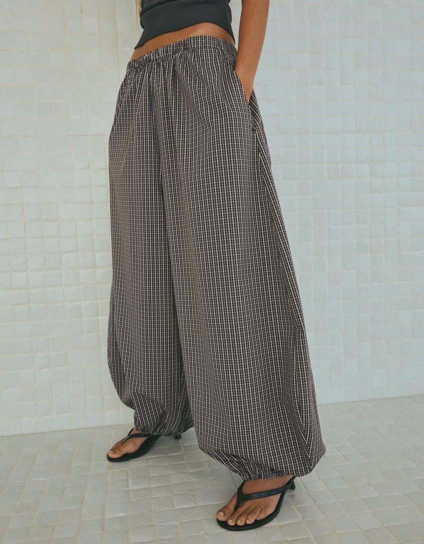 Pantalón bloomer popelín-Kaki