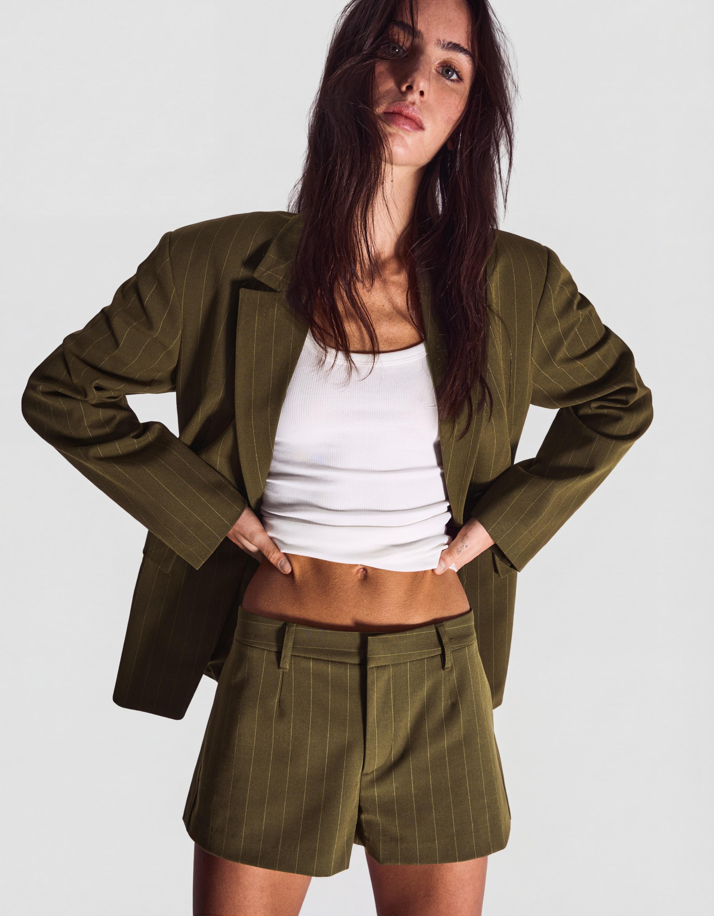 Mini shorts with belt loops