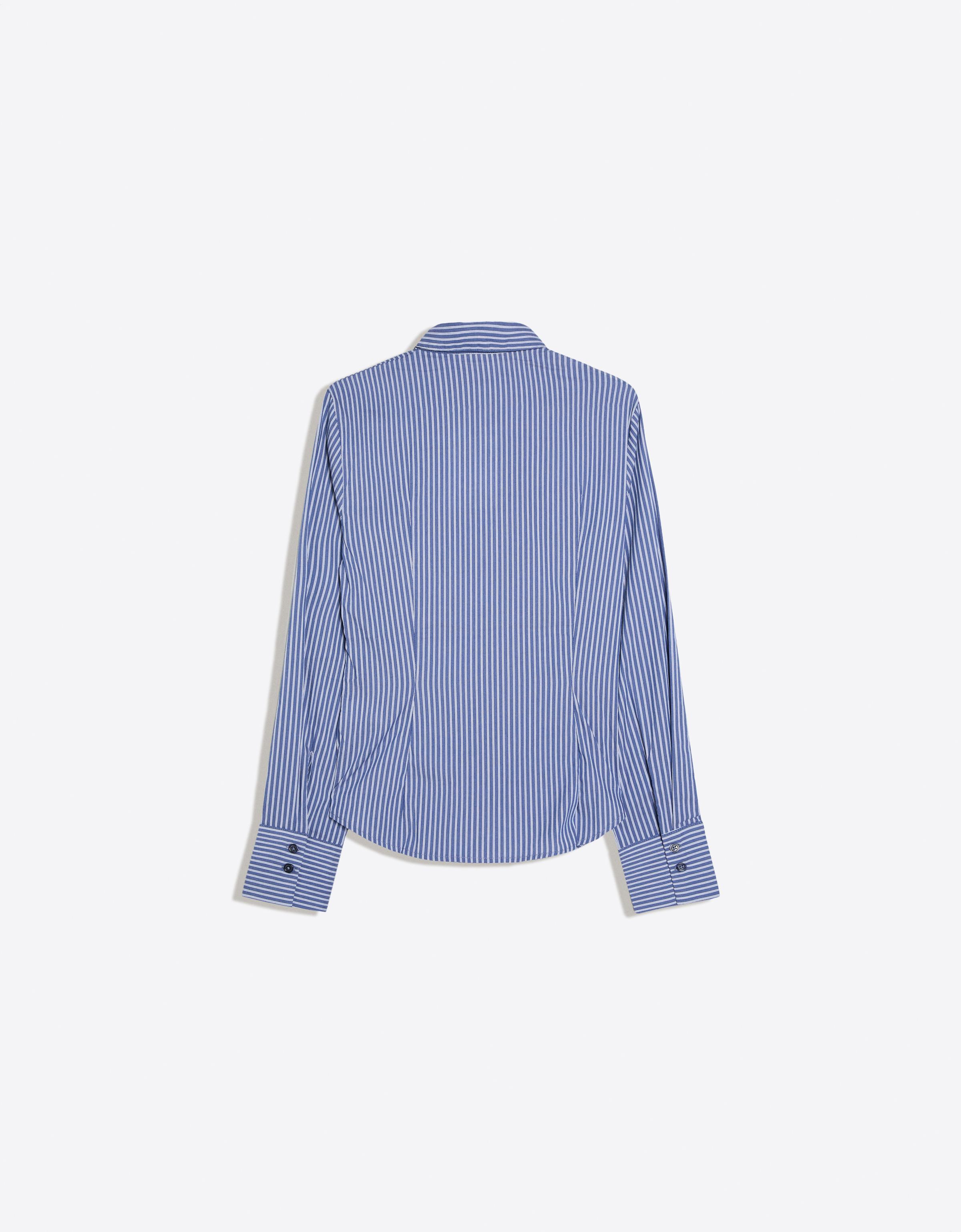 Fitted long-sleeved shirt — Blue