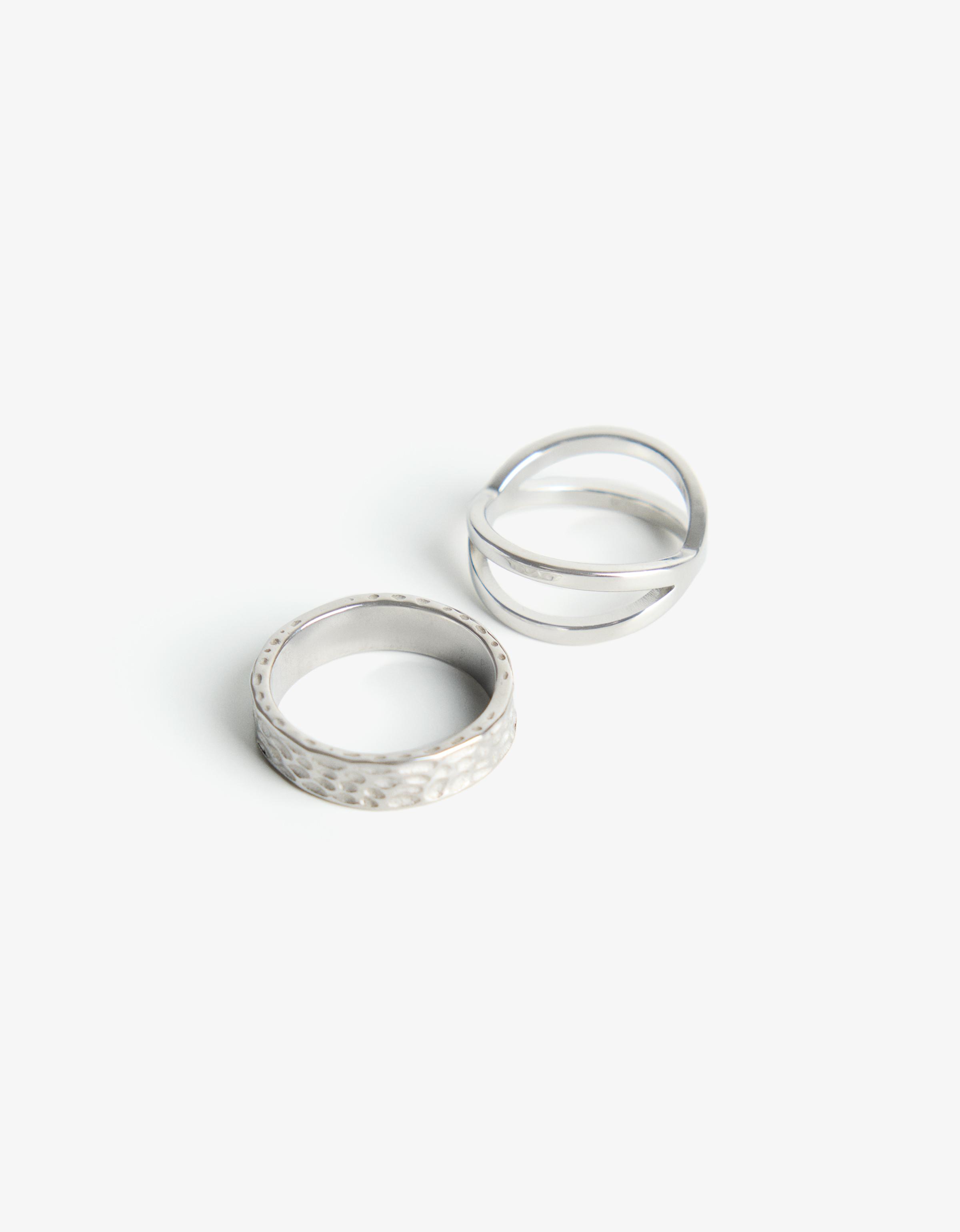 2-pack of rings — Silver