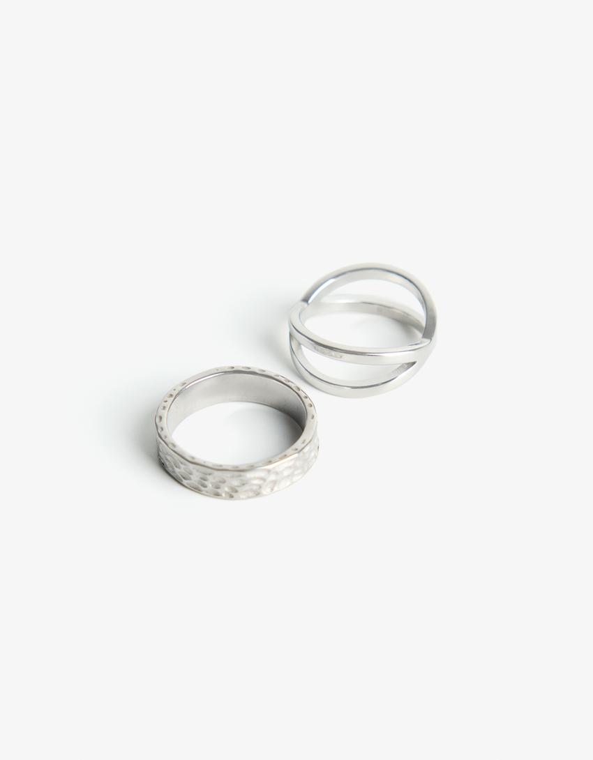 2-pack of rings-Silver