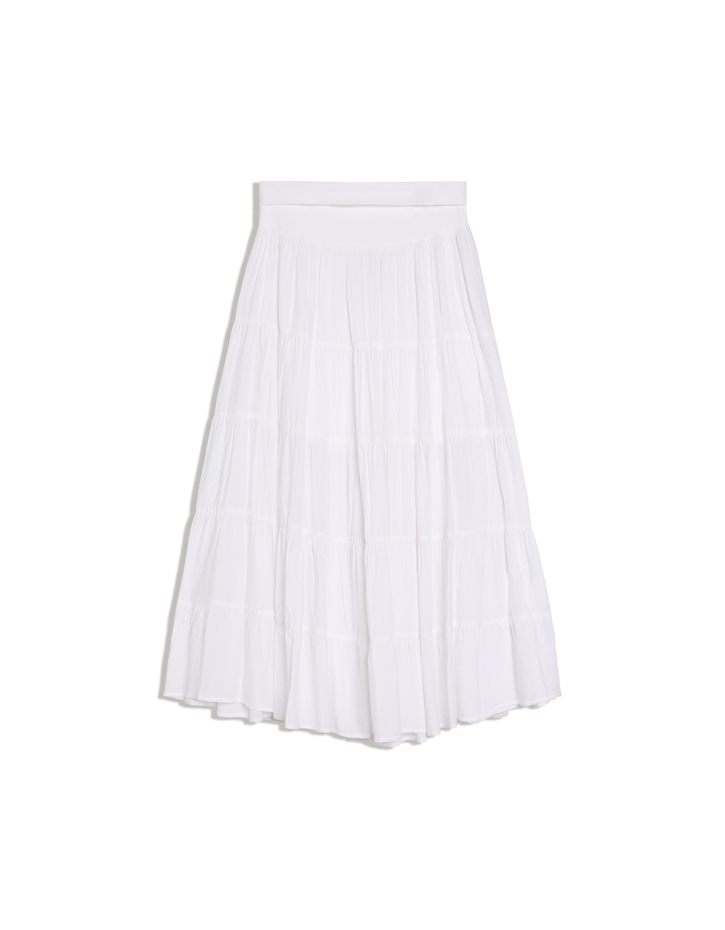 Fold-over waist midi skirt — White